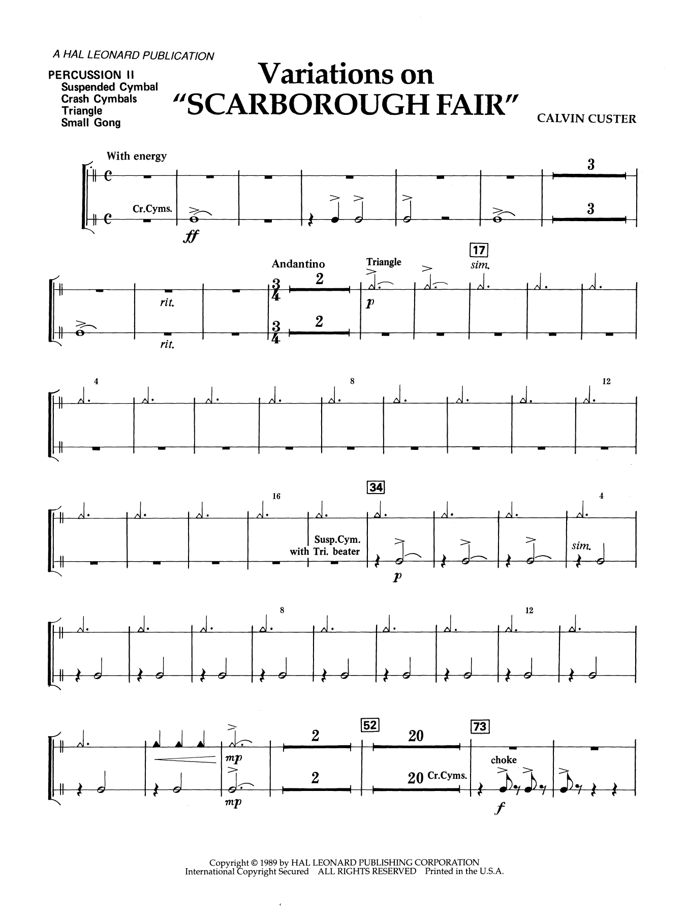 Variations On "Scarborough Fair" - Percussion 2