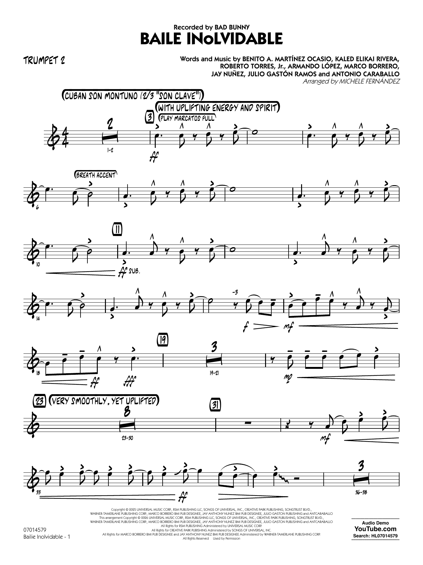 Baile Inolvidable (arr. Michele Fernández) - Trumpet 2