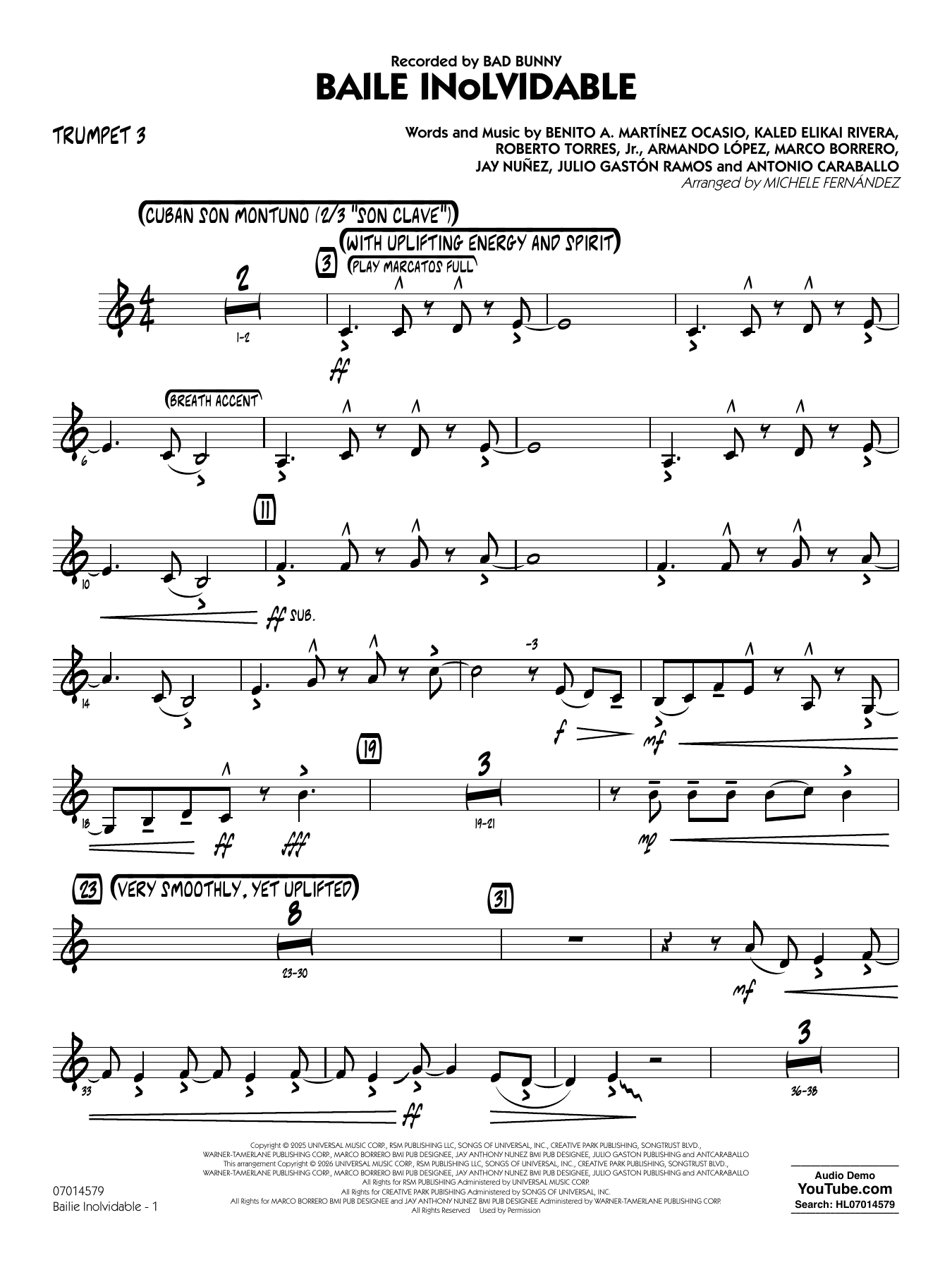 Baile Inolvidable (arr. Michele Fernández) - Trumpet 3
