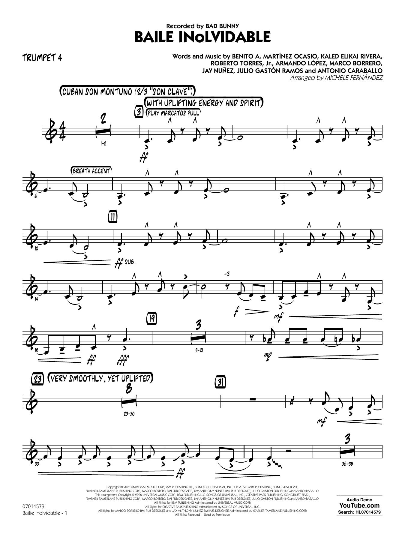 Baile Inolvidable (arr. Michele Fernández) - Trumpet 4