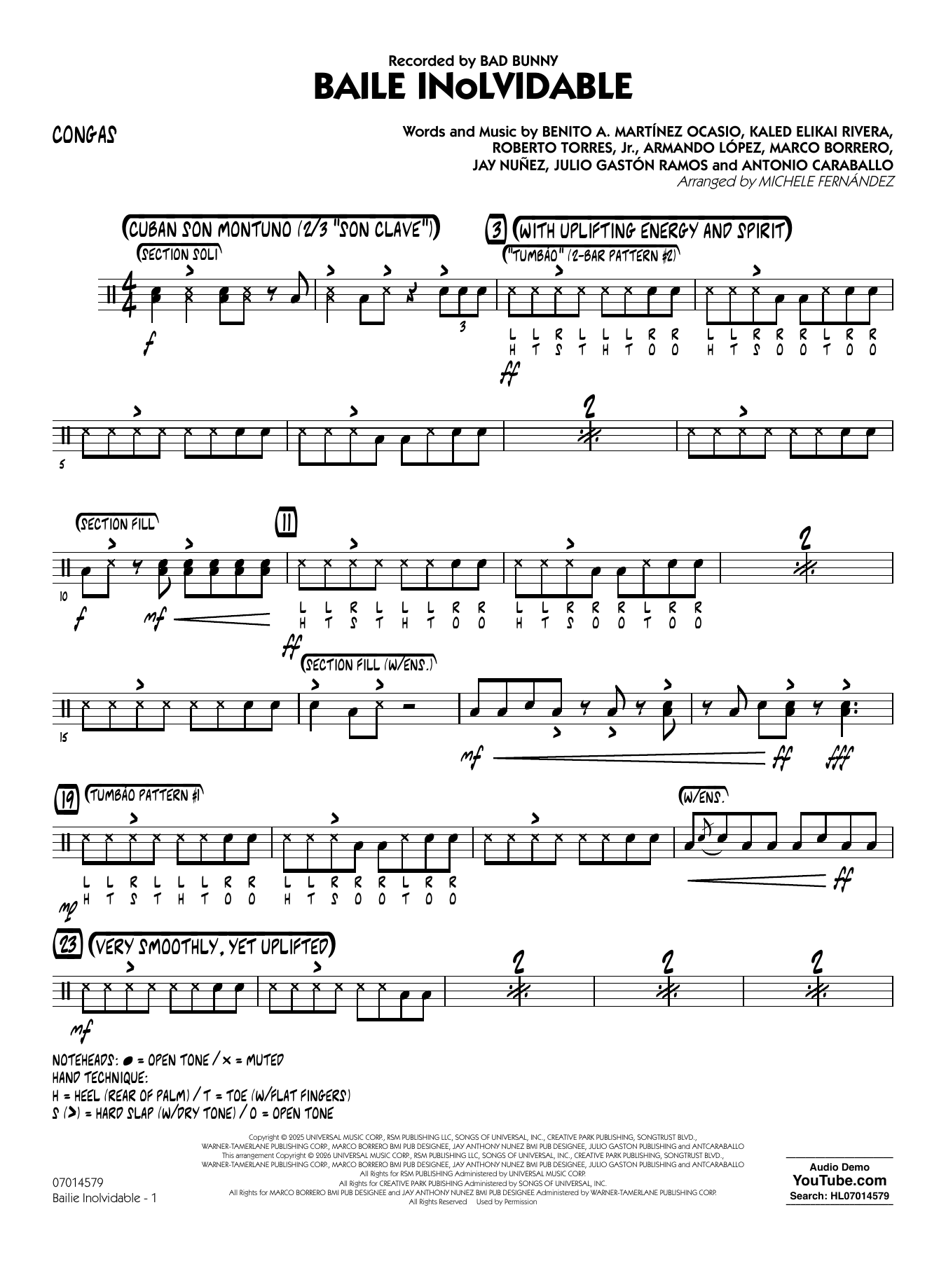 Baile Inolvidable (arr. Michele Fernández) - Congas
