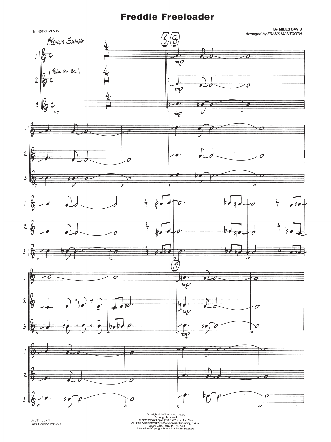 Jazz Combo Pak #23 (More Miles Davis) - Eb Instruments