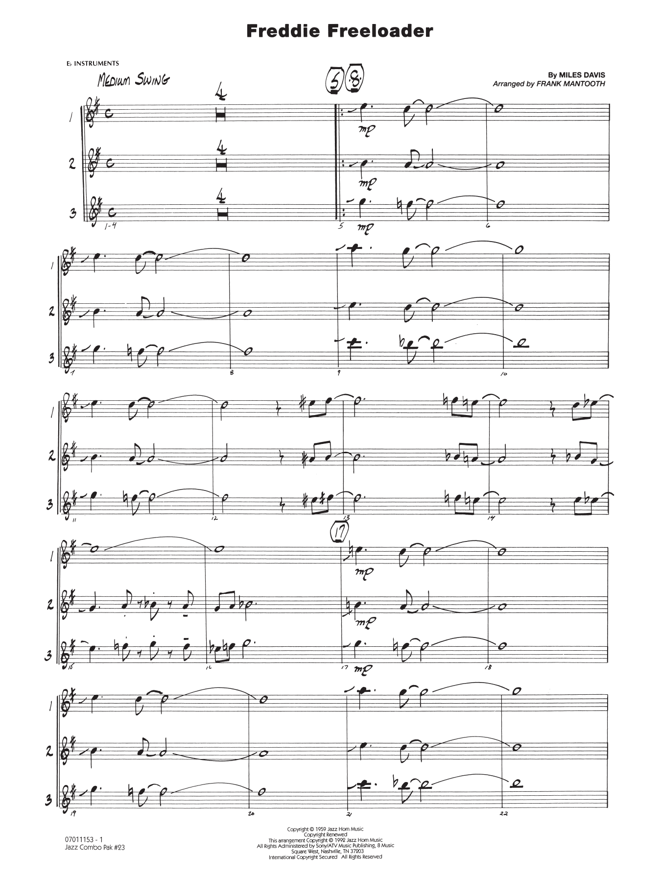 Jazz Combo Pak #23 (More Miles Davis) - C Instruments
