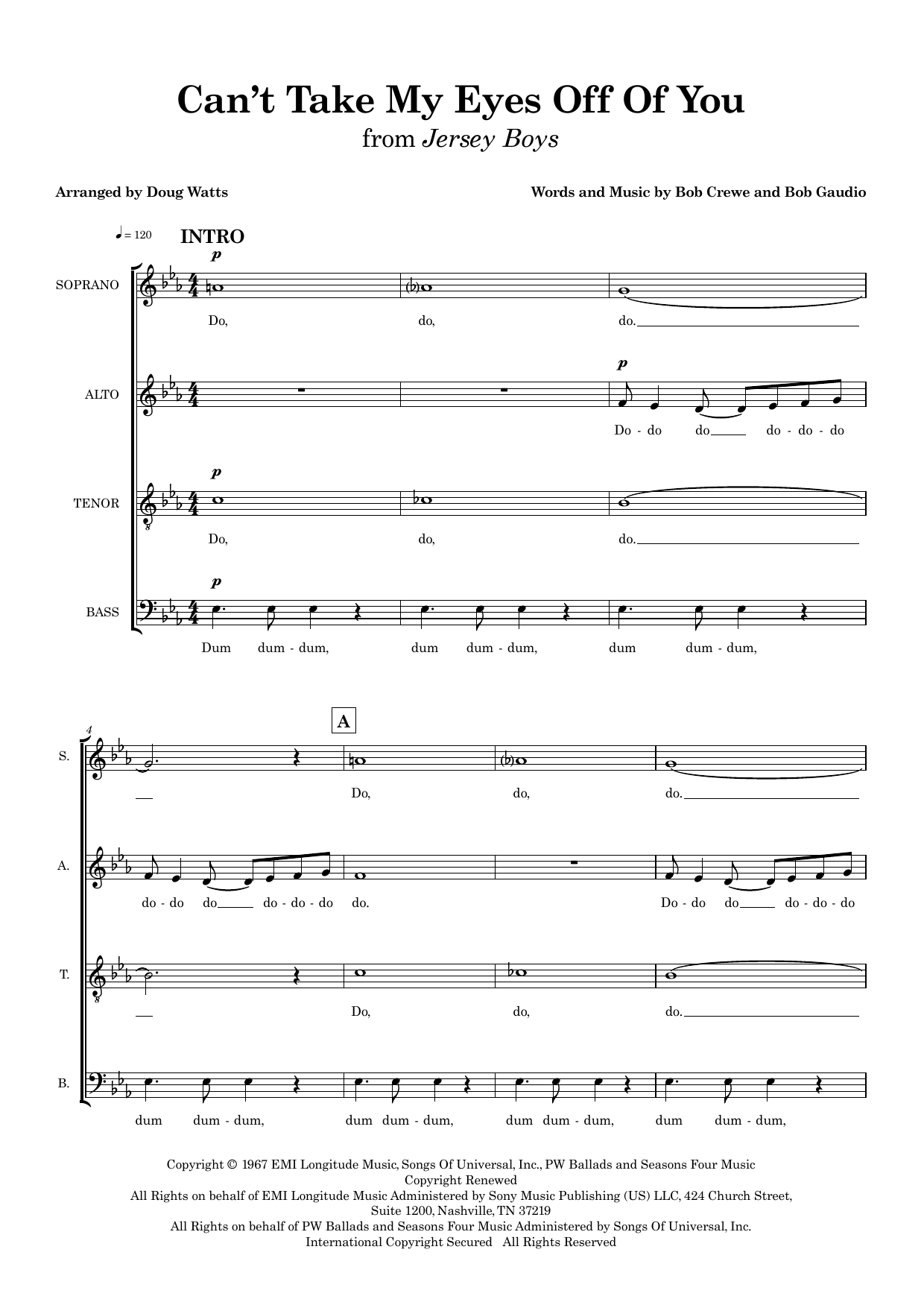 Can't Take My Eyes Off of You (arr. Doug Watts) – Bob Gaudio, Bob Crewe – Notenvorschau