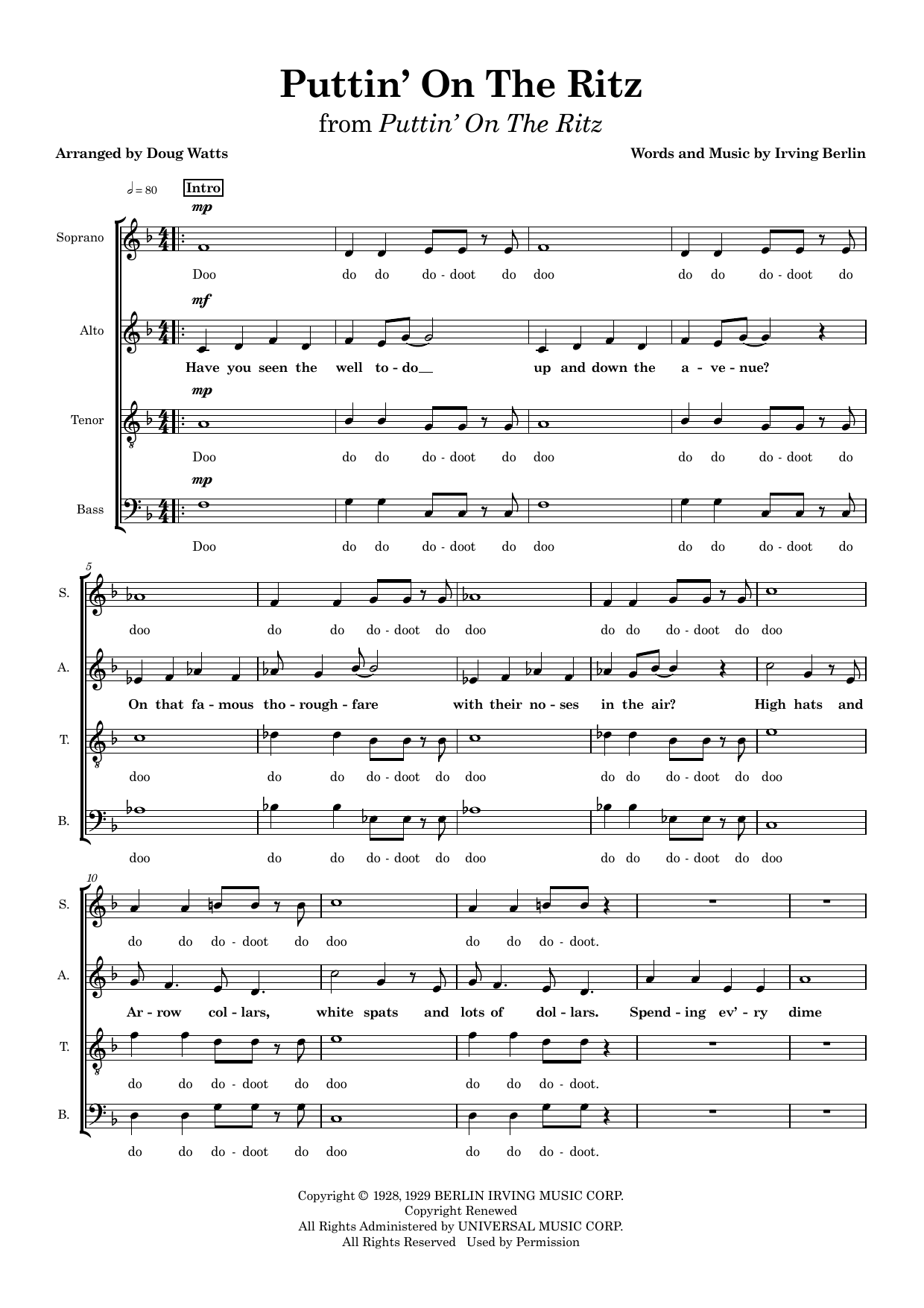 Puttin' On The Ritz (arr. Doug Watts) – Irving Berlin – Notenvorschau