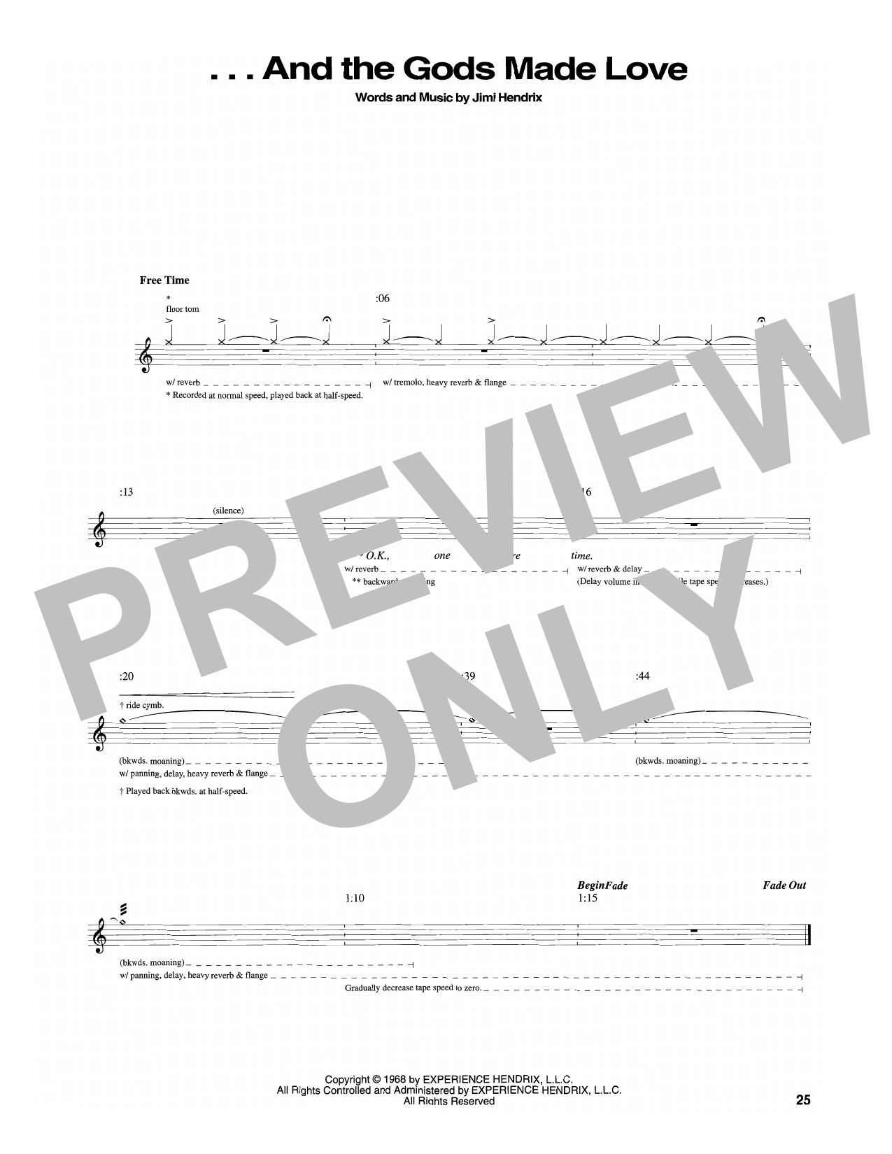 And The Gods Made Love: Guitar Tab