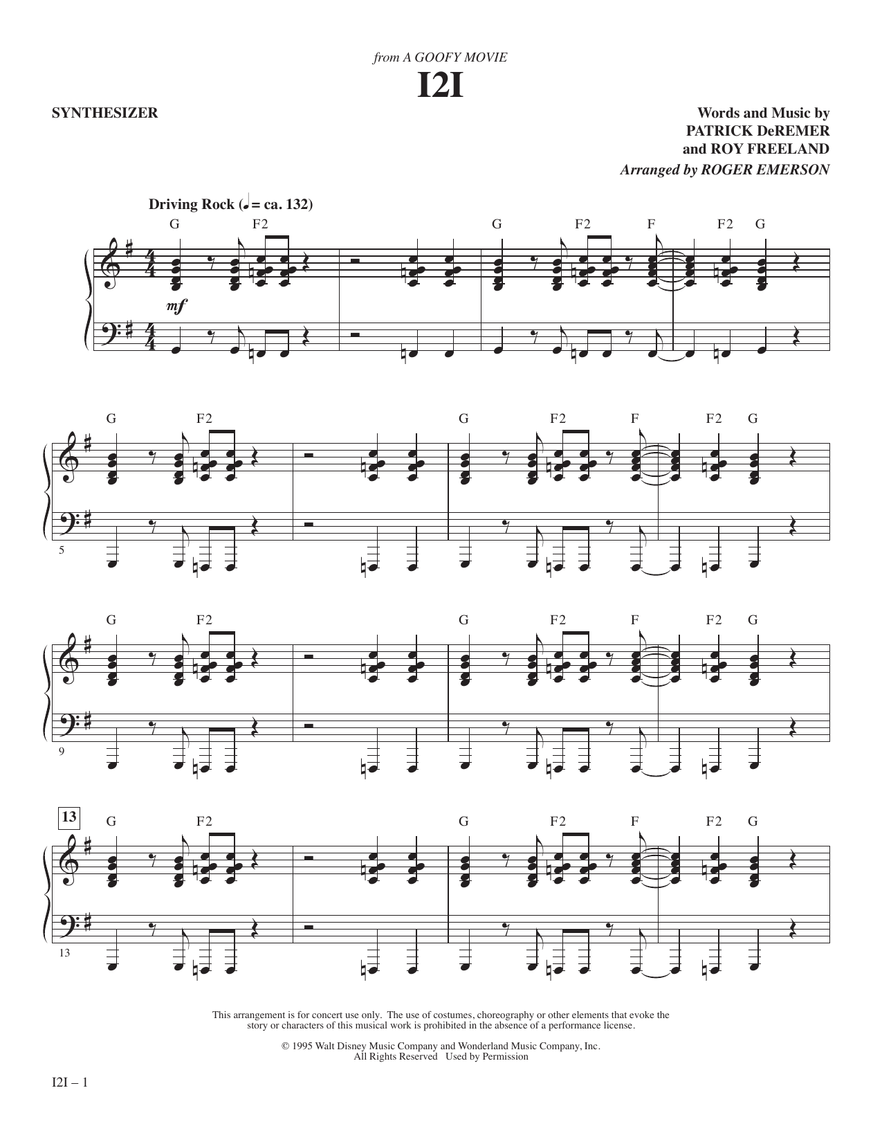 I2I (from A Goofy Movie) (arr. Roger Emerson) - Synthesizer