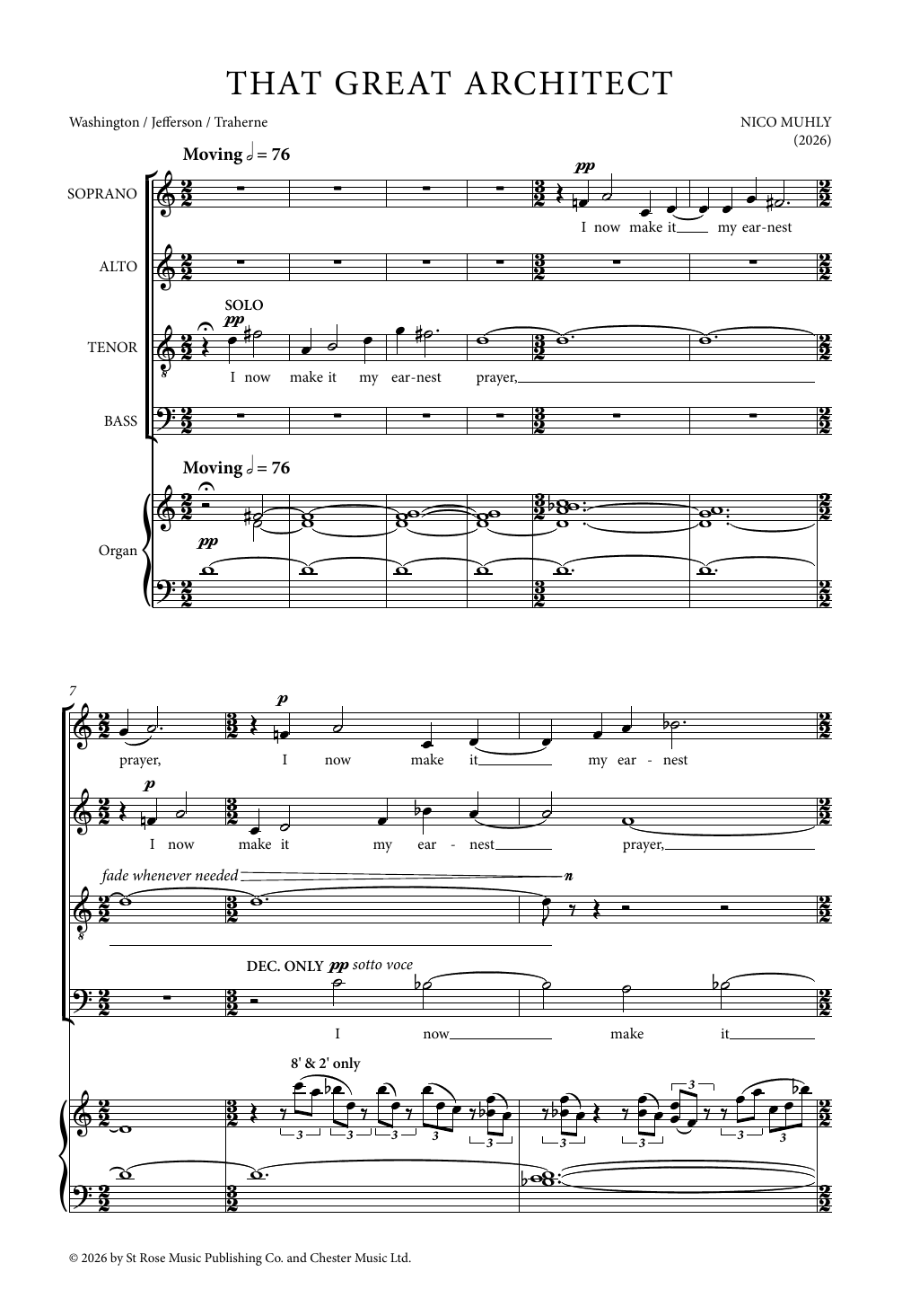 That Great Architect – Nico Muhly – Notenvorschau