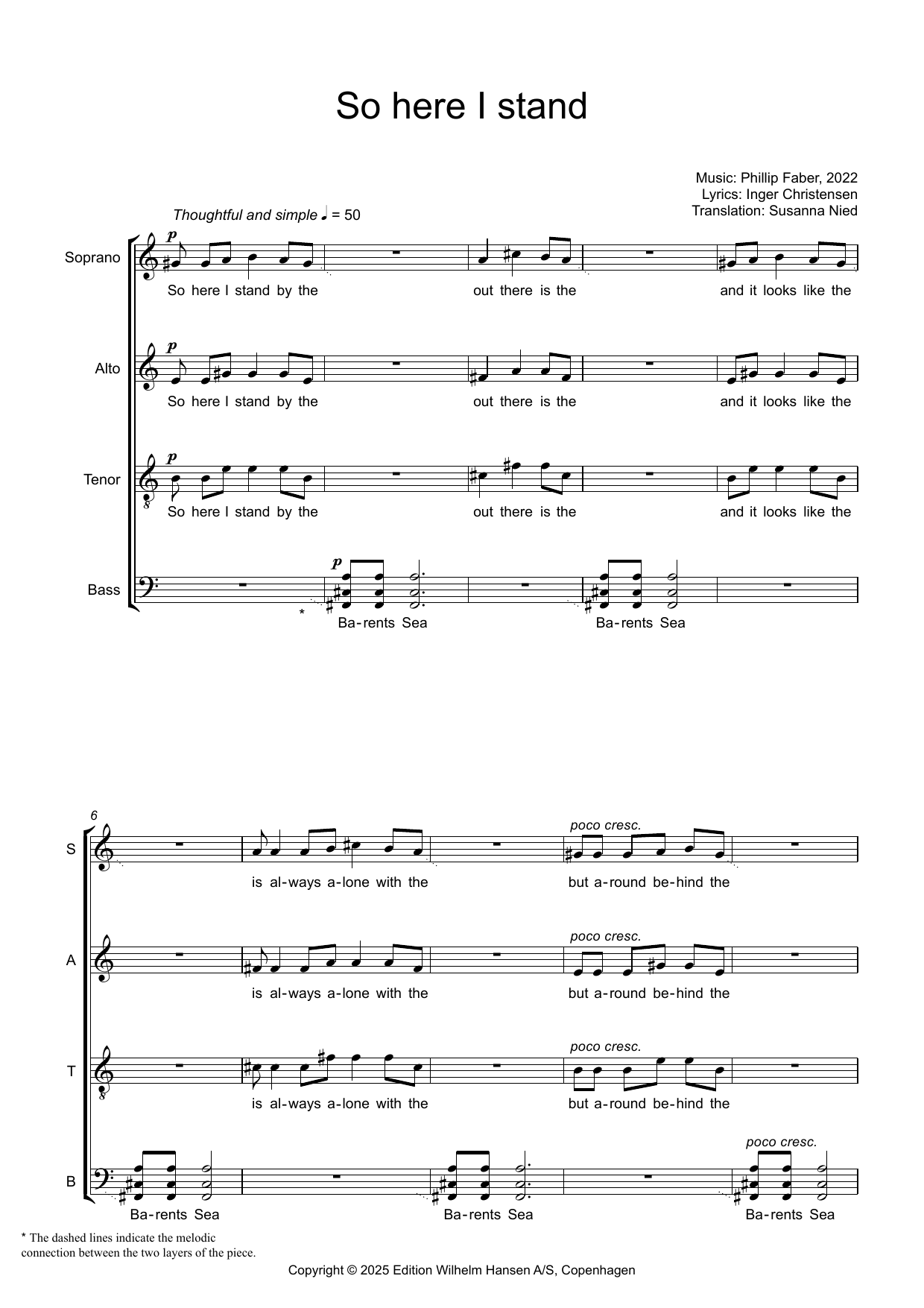 So Here I Stand (for SATBBB or Six Voices) – Phillip Faber – Notenvorschau