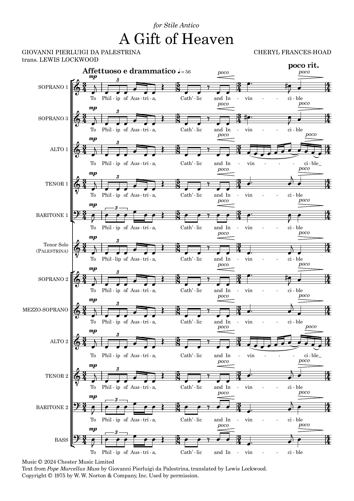 A Gift Of Heaven (for Tenor Solo and Mixed Voices) – Cheryl Frances-Hoad – Notenvorschau