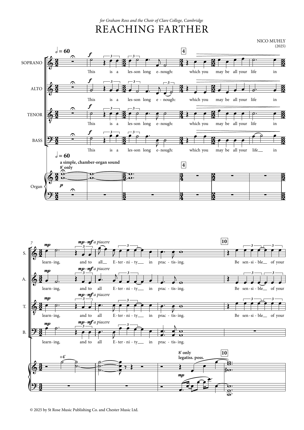 Reaching Farther – Nico Muhly – Notenvorschau