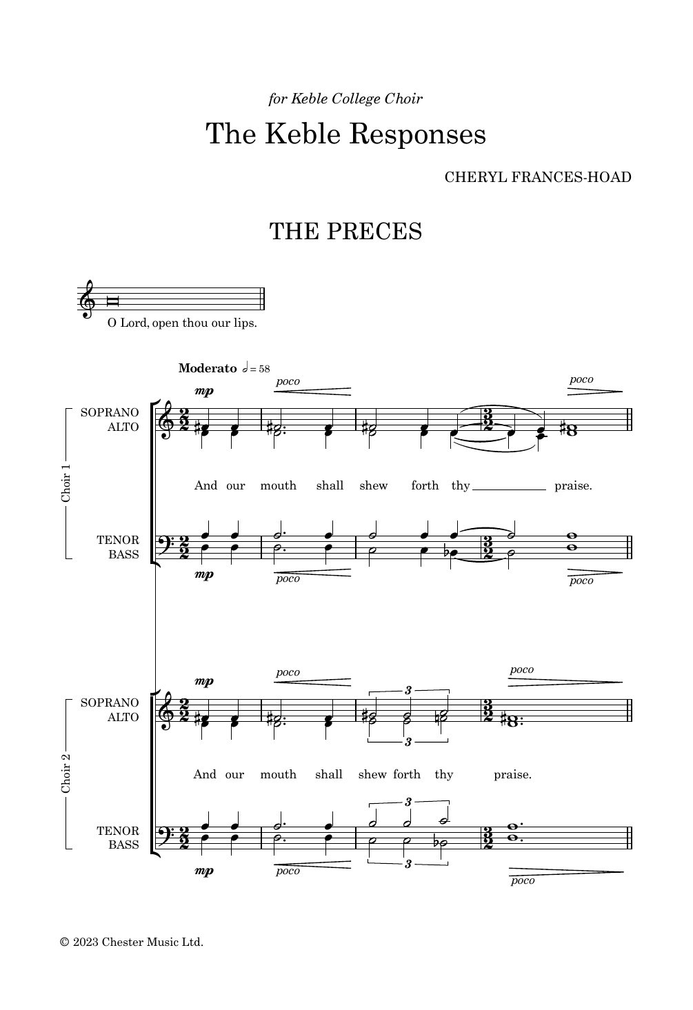 The Keble Responses (for Double SATB Choir) – Cheryl Frances-Hoad – Notenvorschau