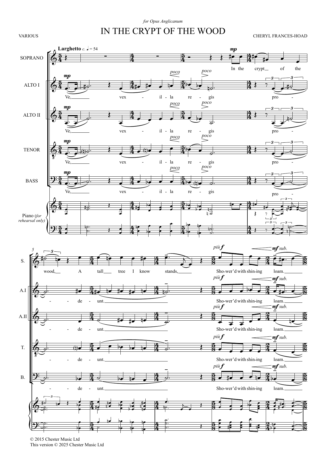 In The Crypt Of The Wood (version for SAATB) – Cheryl Frances-Hoad – Notenvorschau