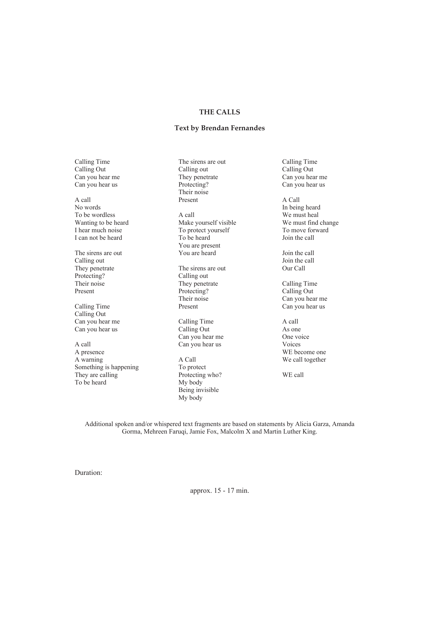The Calls (for 16 Solo Voices) – Niels Rosing-Schow – Notenvorschau