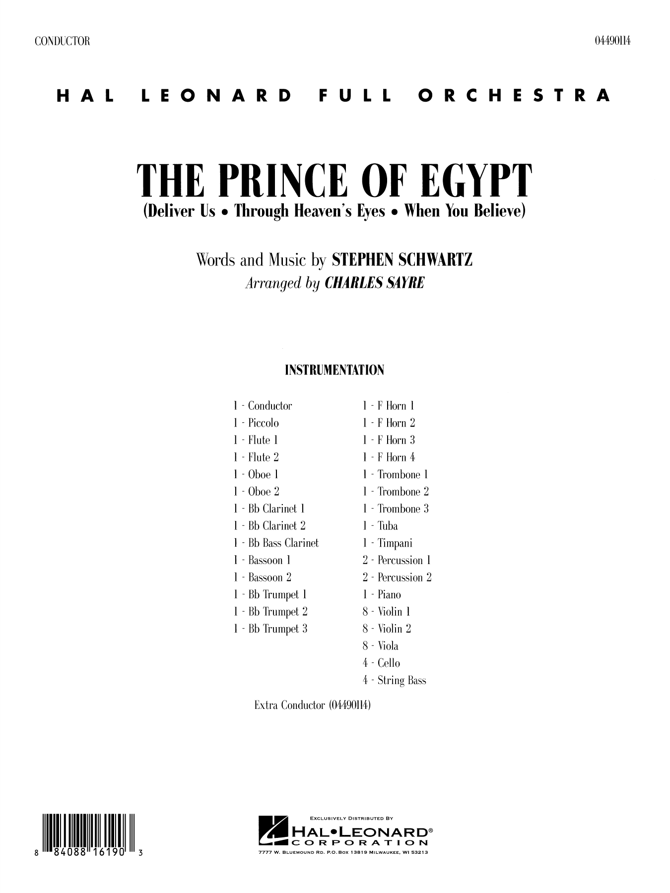 The Prince of Egypt (arr. Charles Sayre) - Full Score