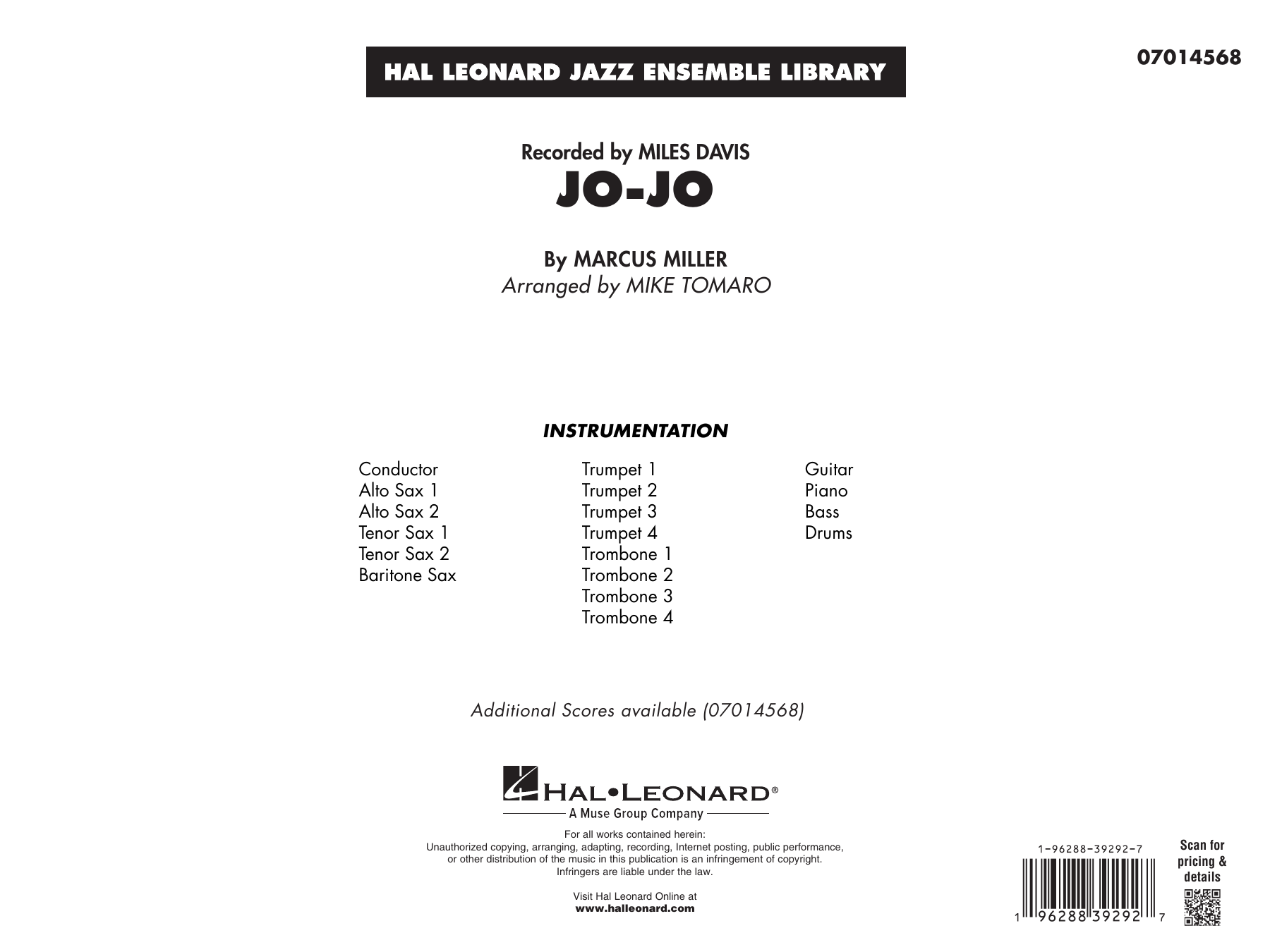 Jo-Jo (arr. Mike Tomaro) - Conductor Score (Full Score)
