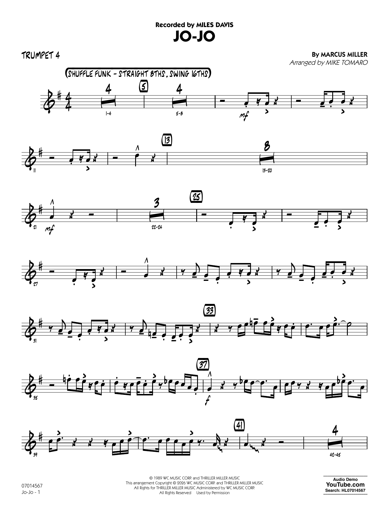 Jo-Jo (arr. Mike Tomaro) - Trumpet 4