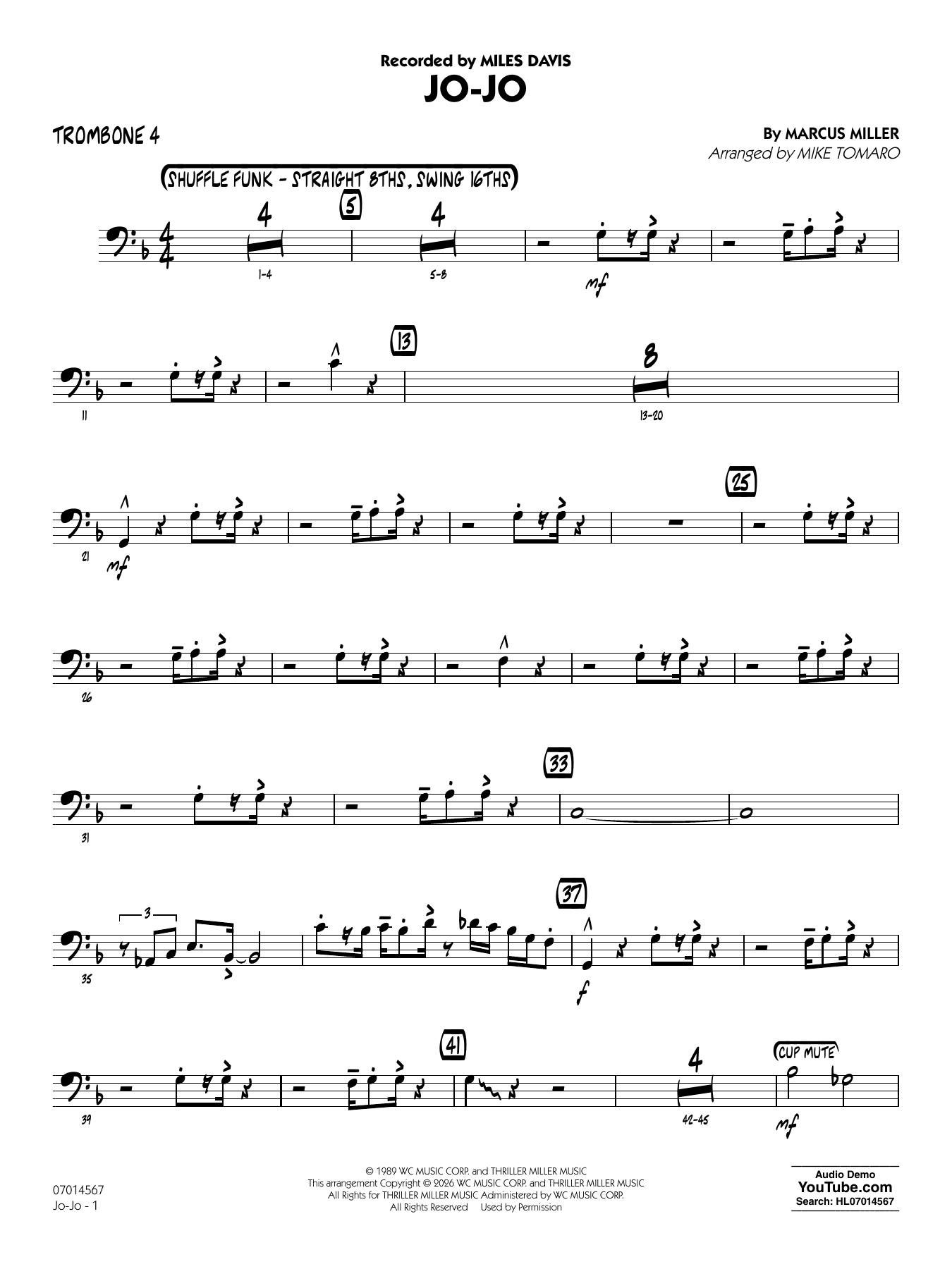 Jo-Jo (arr. Mike Tomaro) - Trombone 4