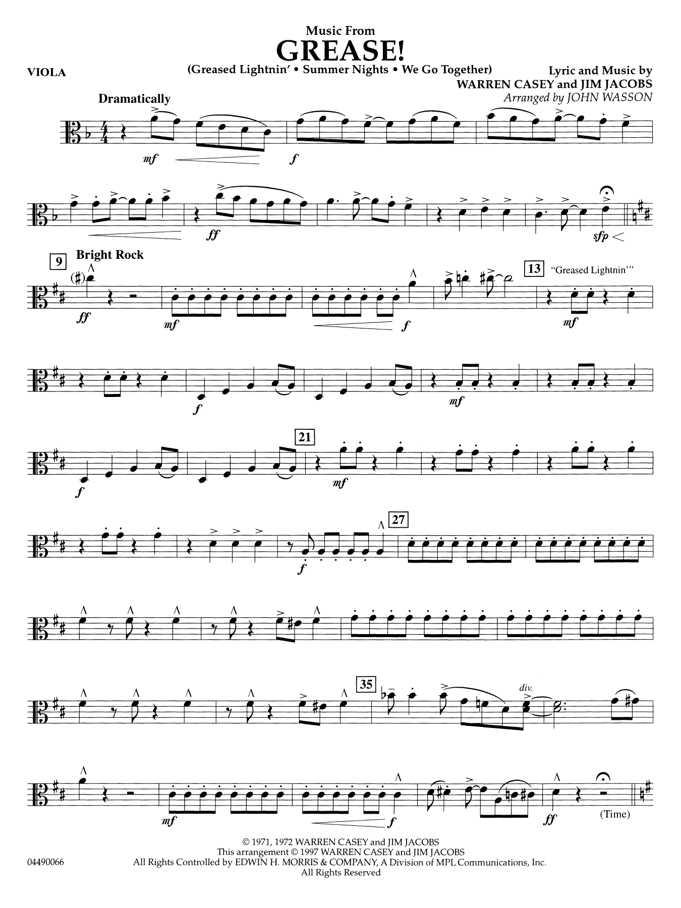 Music from Grease - Viola