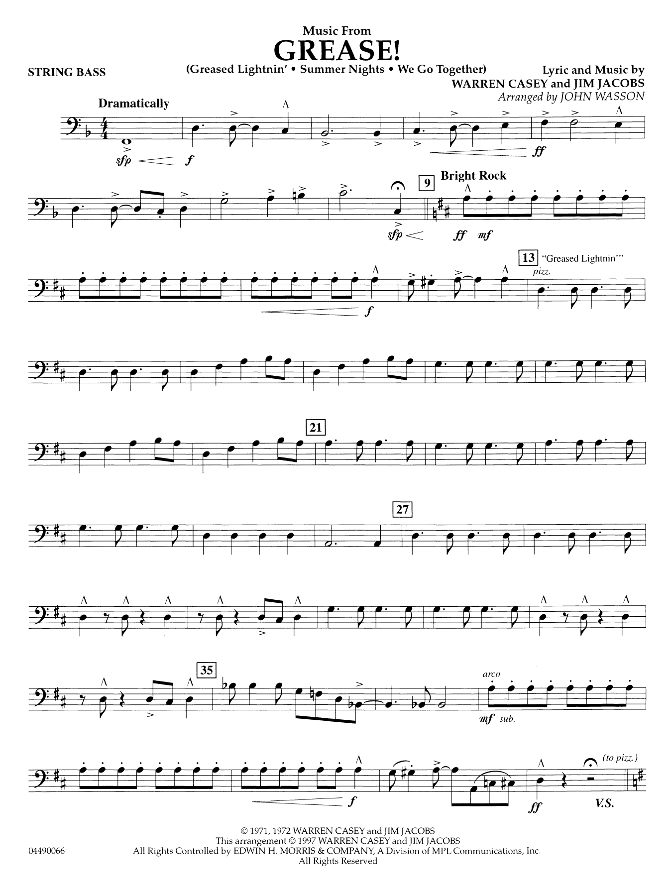 Music from Grease - String Bass
