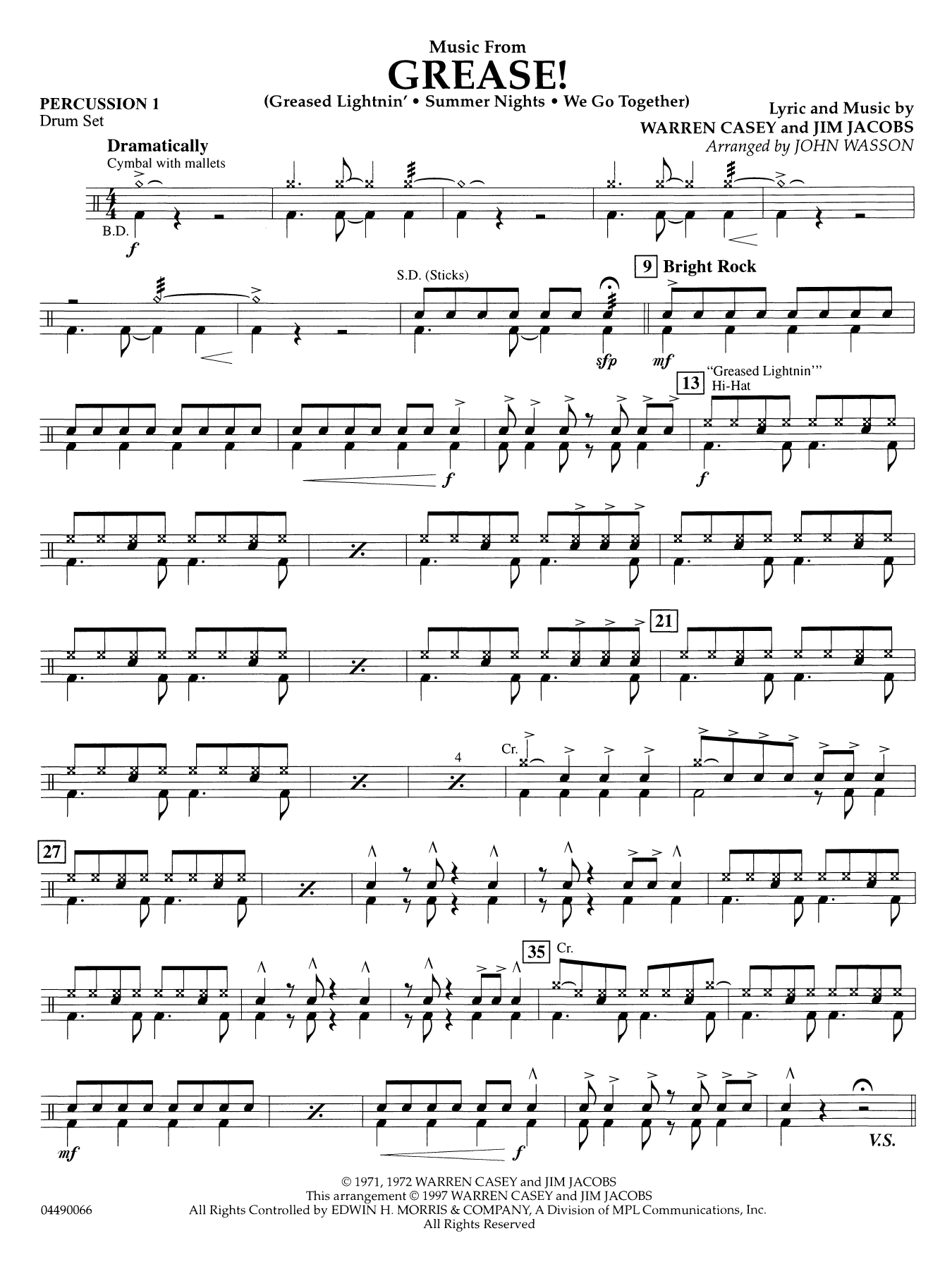 Music from Grease - Percussion 1