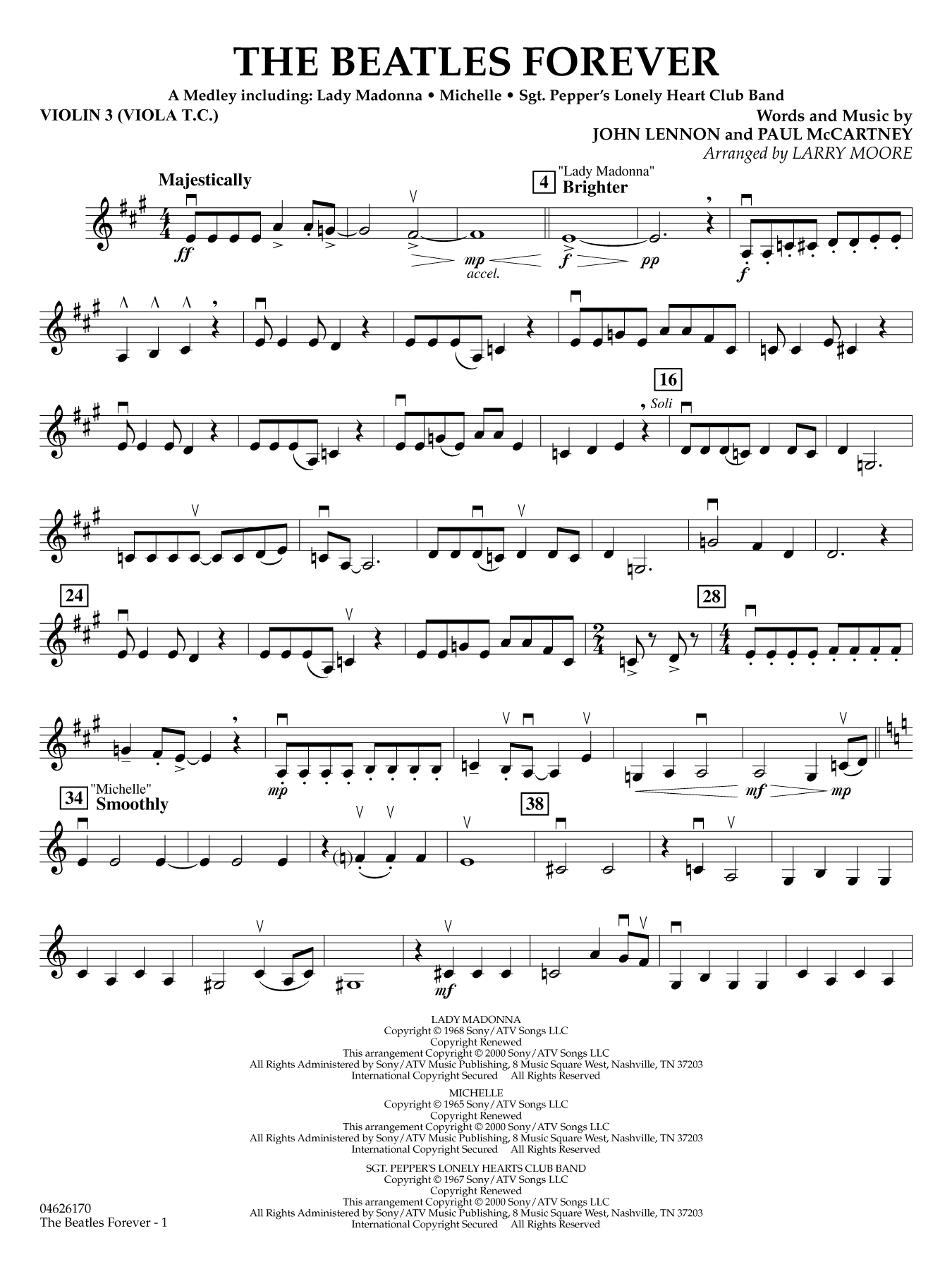 The Beatles Forever - Violin 3 (Viola Treble Clef)