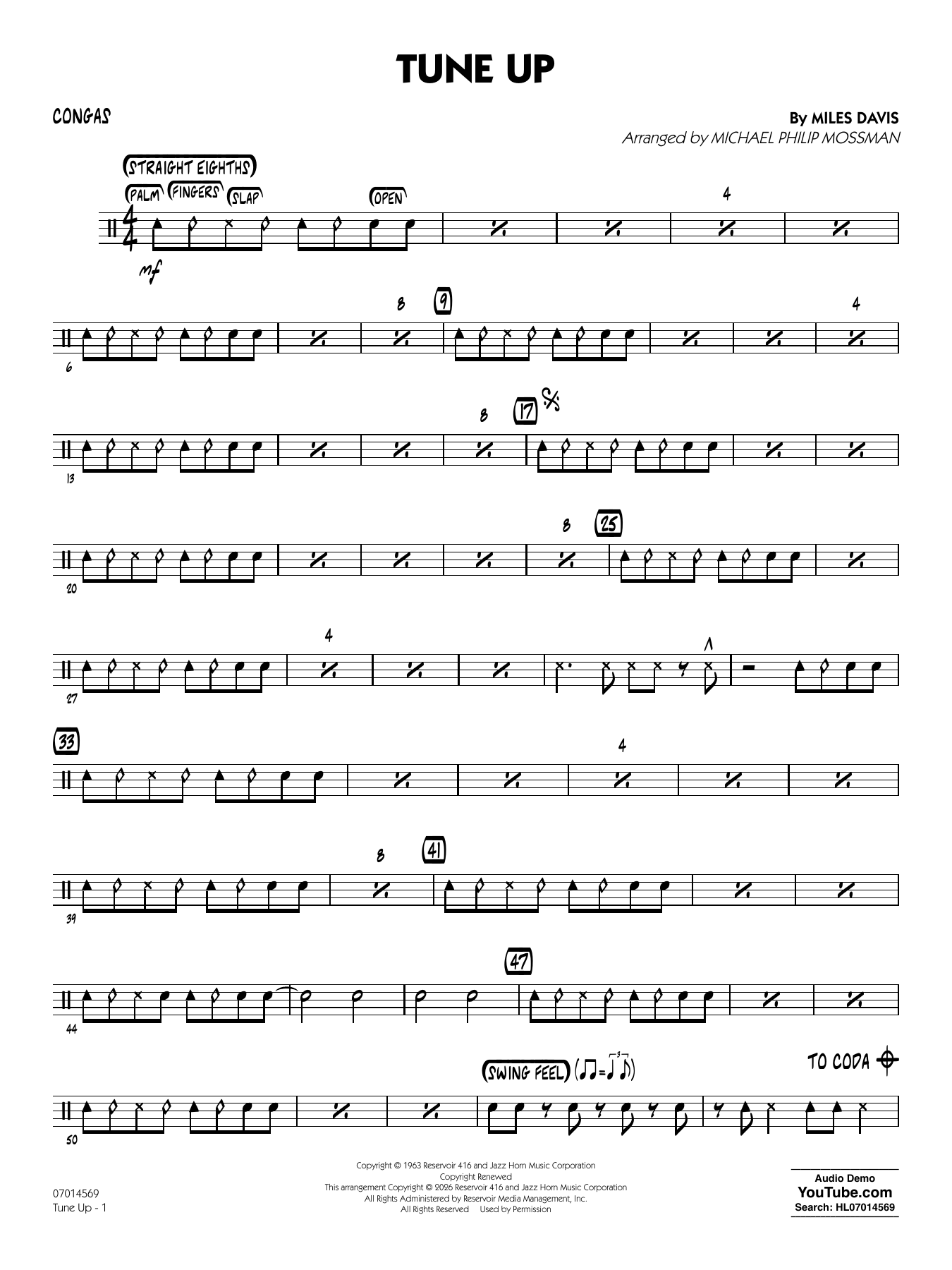 Tune Up (arr. Michael Philip Mossman) - Congas