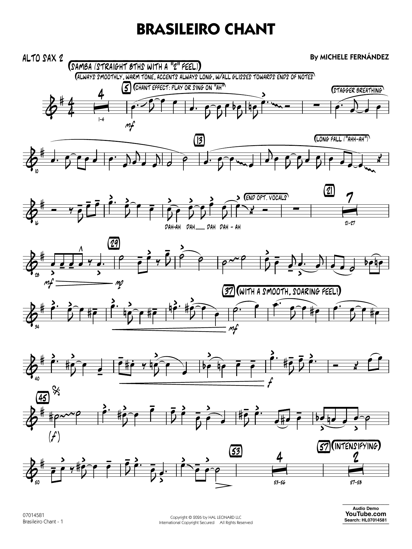 Brasileiro Chant - Alto Sax 2