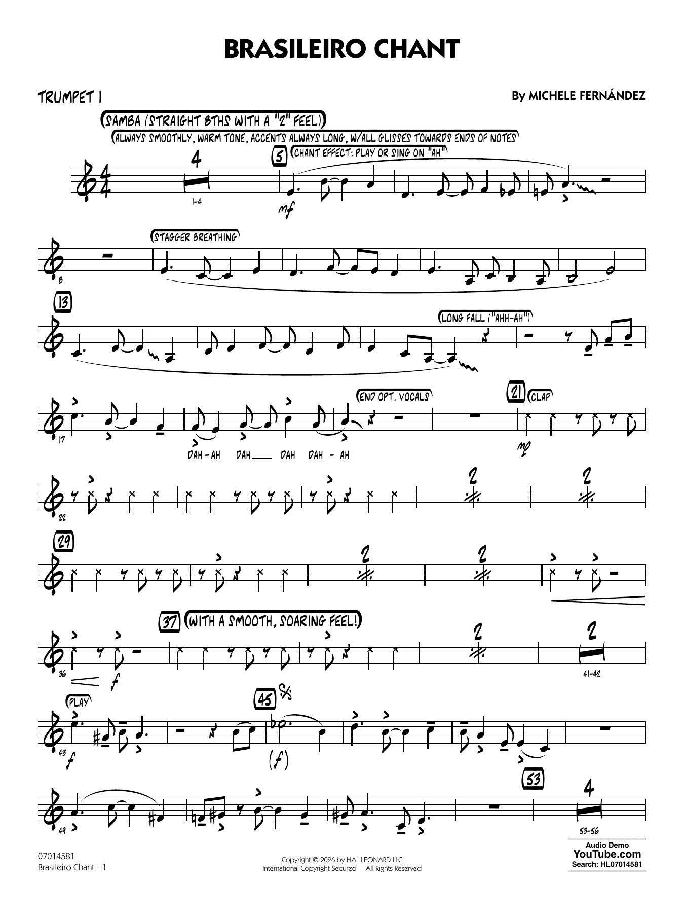 Brasileiro Chant - Trumpet 1