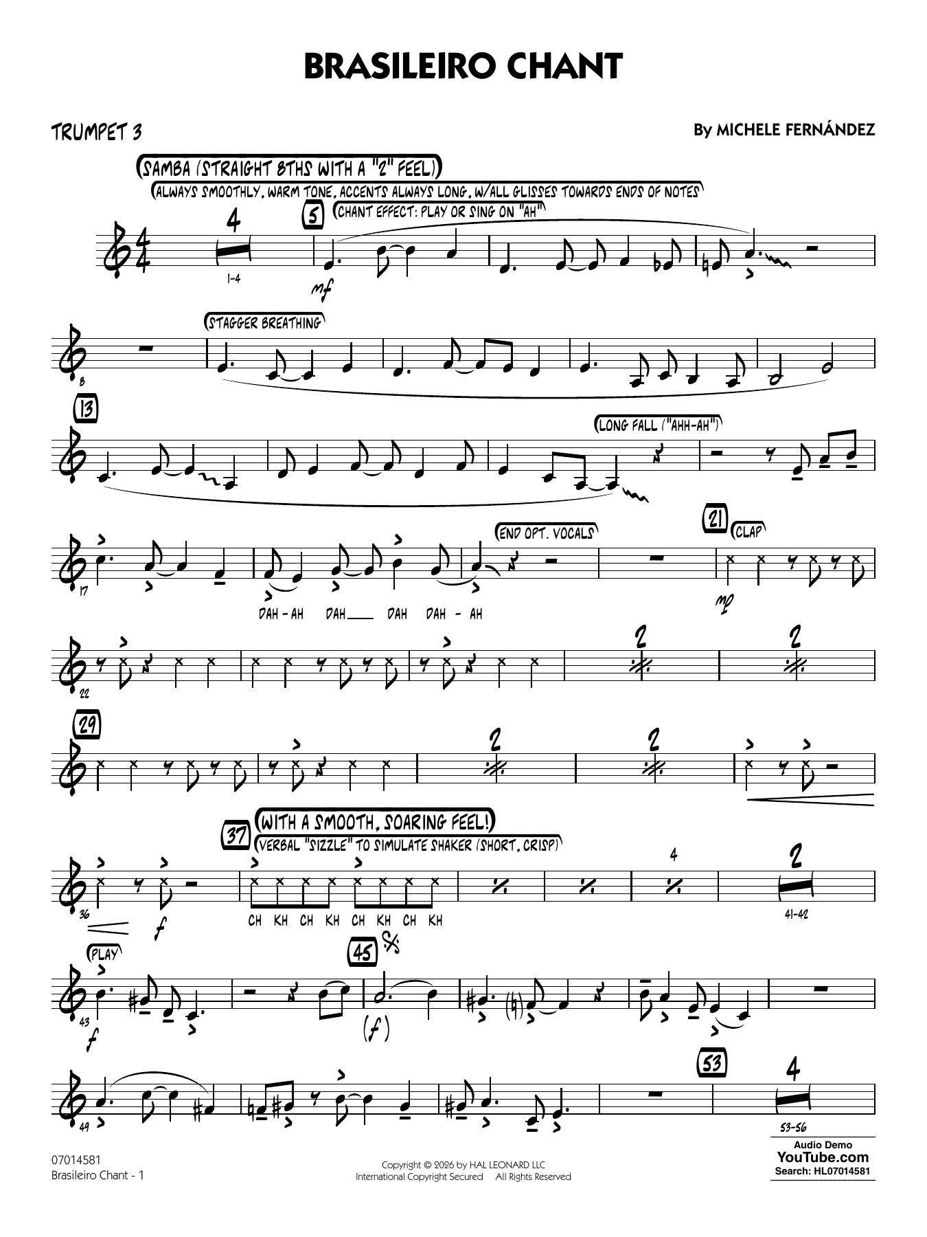 Brasileiro Chant - Trumpet 3