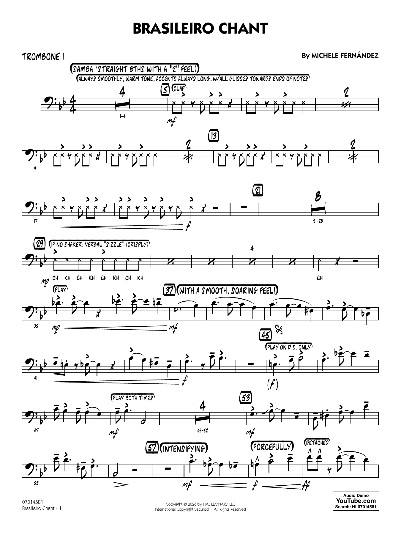 Brasileiro Chant - Trombone 1
