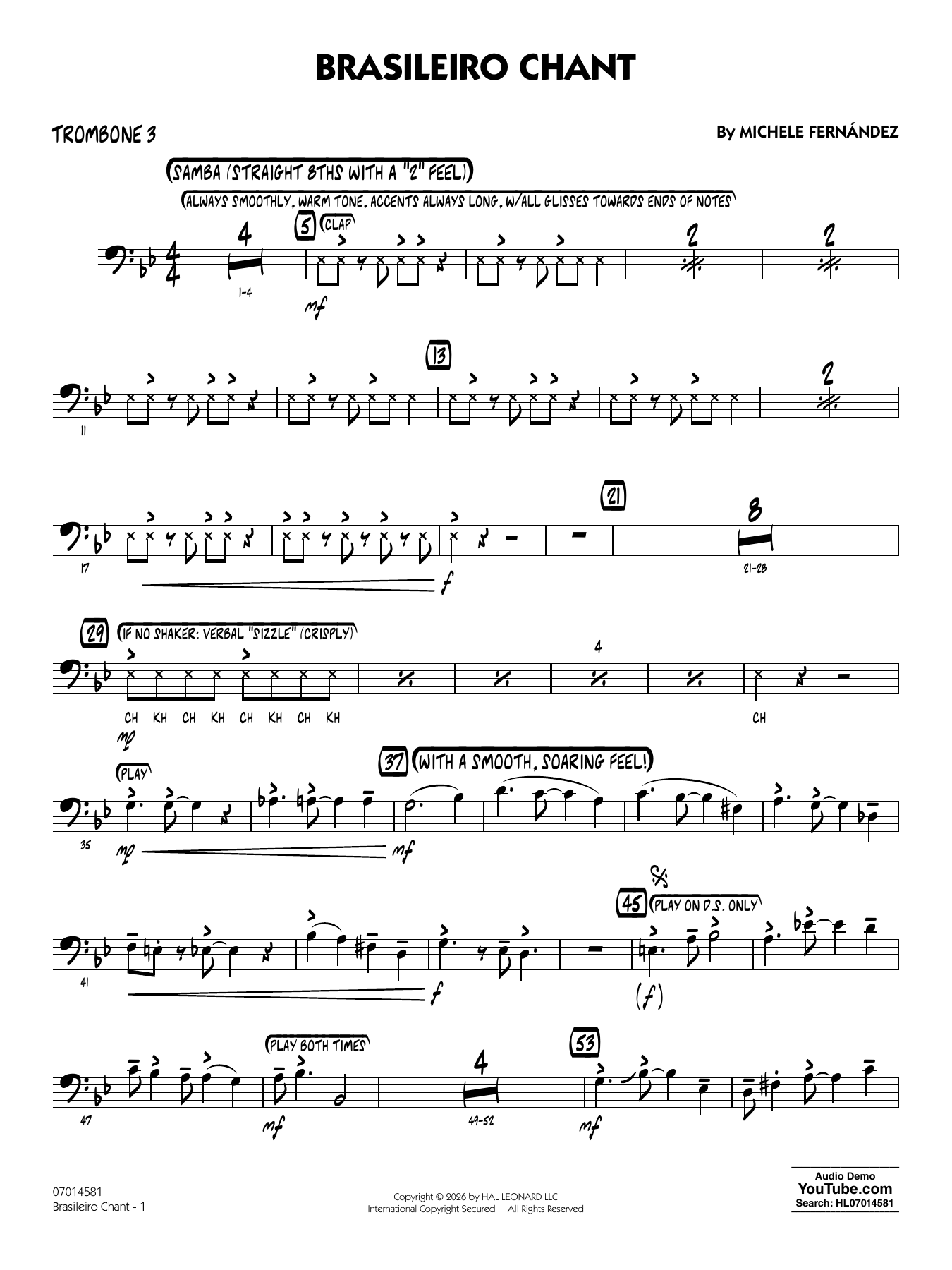 Brasileiro Chant - Trombone 3