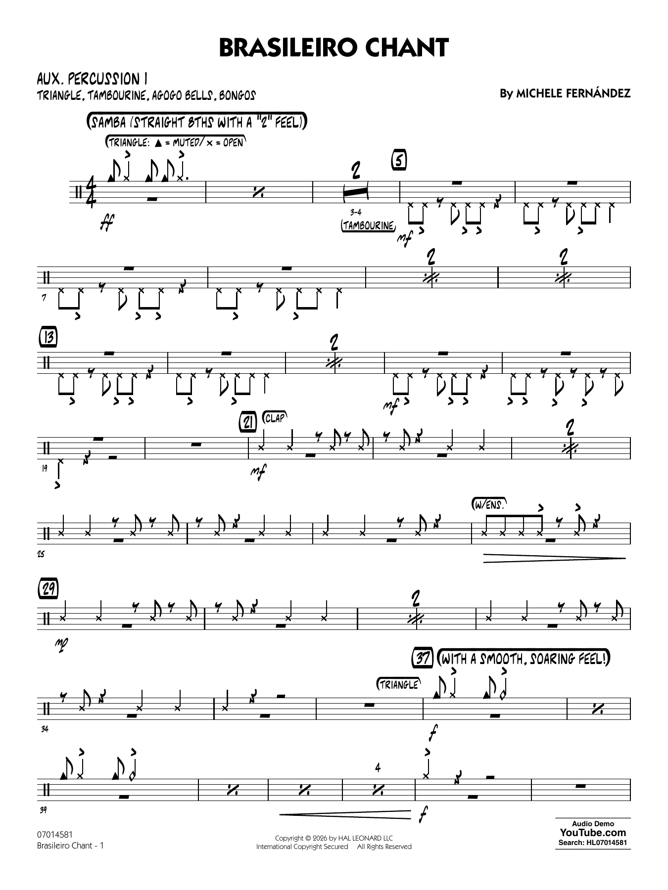 Brasileiro Chant - Aux. Percussion 1
