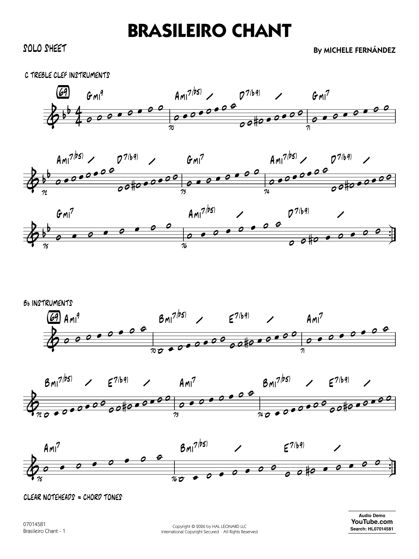 Brasileiro Chant - Solo Sheet