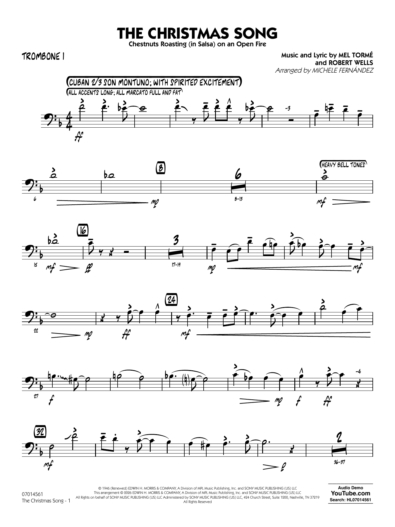 The Christmas Song (Chestnuts Roasting on an Open Fire) - Trombone 1