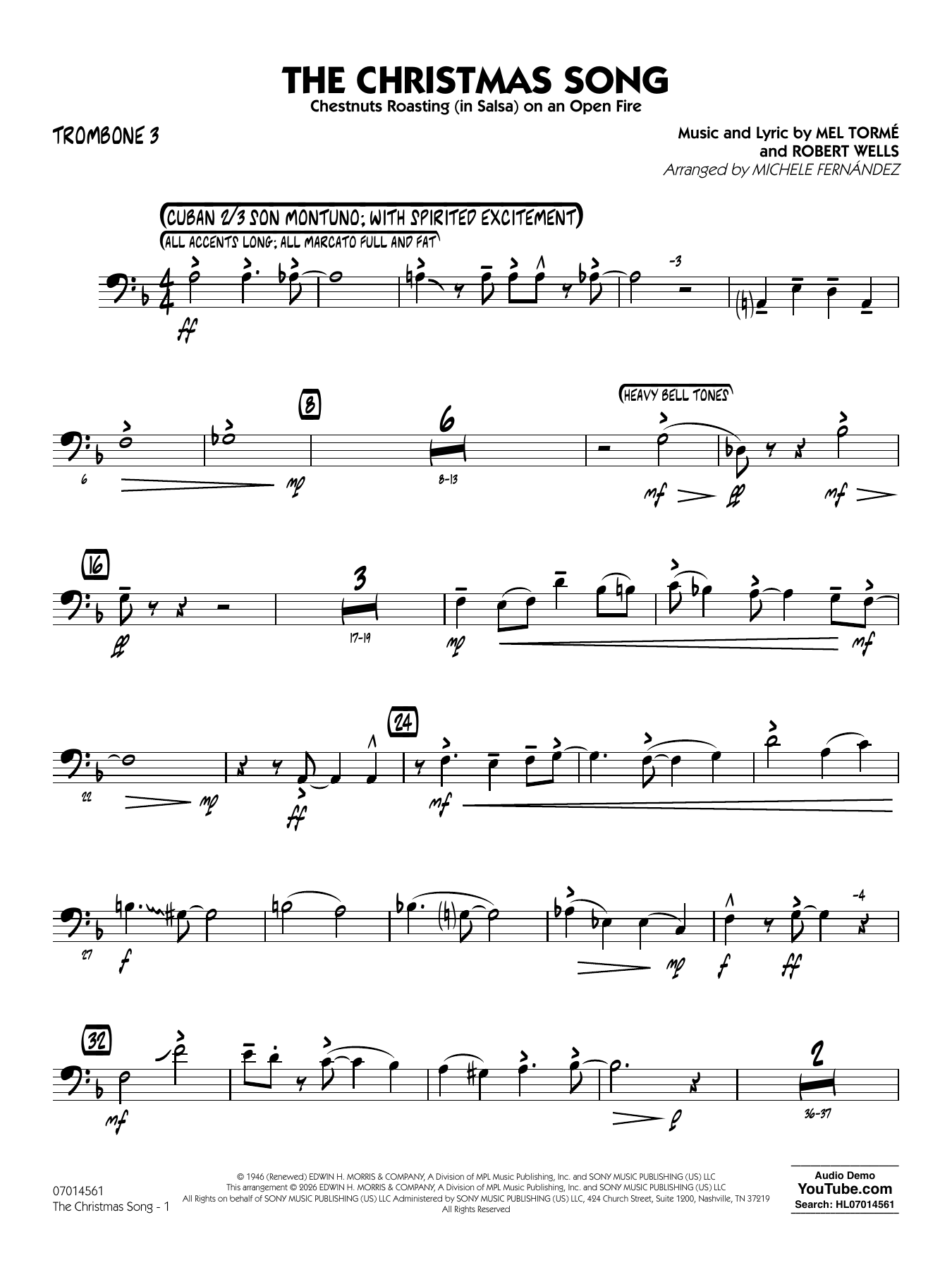 The Christmas Song (Chestnuts Roasting on an Open Fire) - Trombone 3