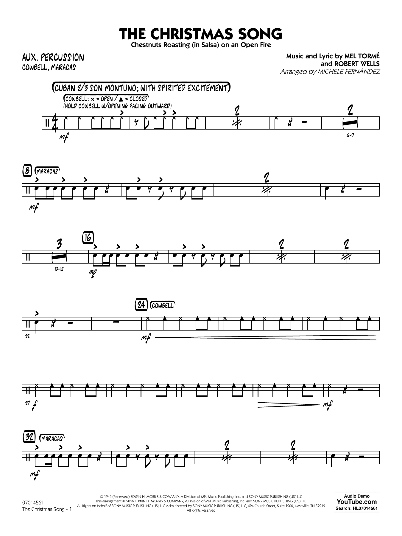 The Christmas Song (Chestnuts Roasting on an Open Fire) - Aux Percussion