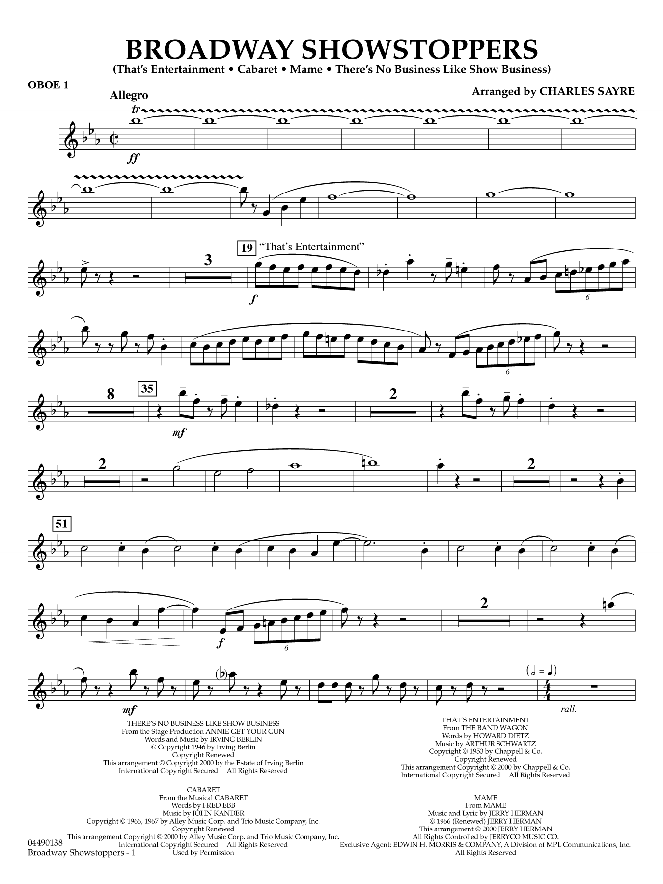 Broadway Showstoppers - Oboe 1