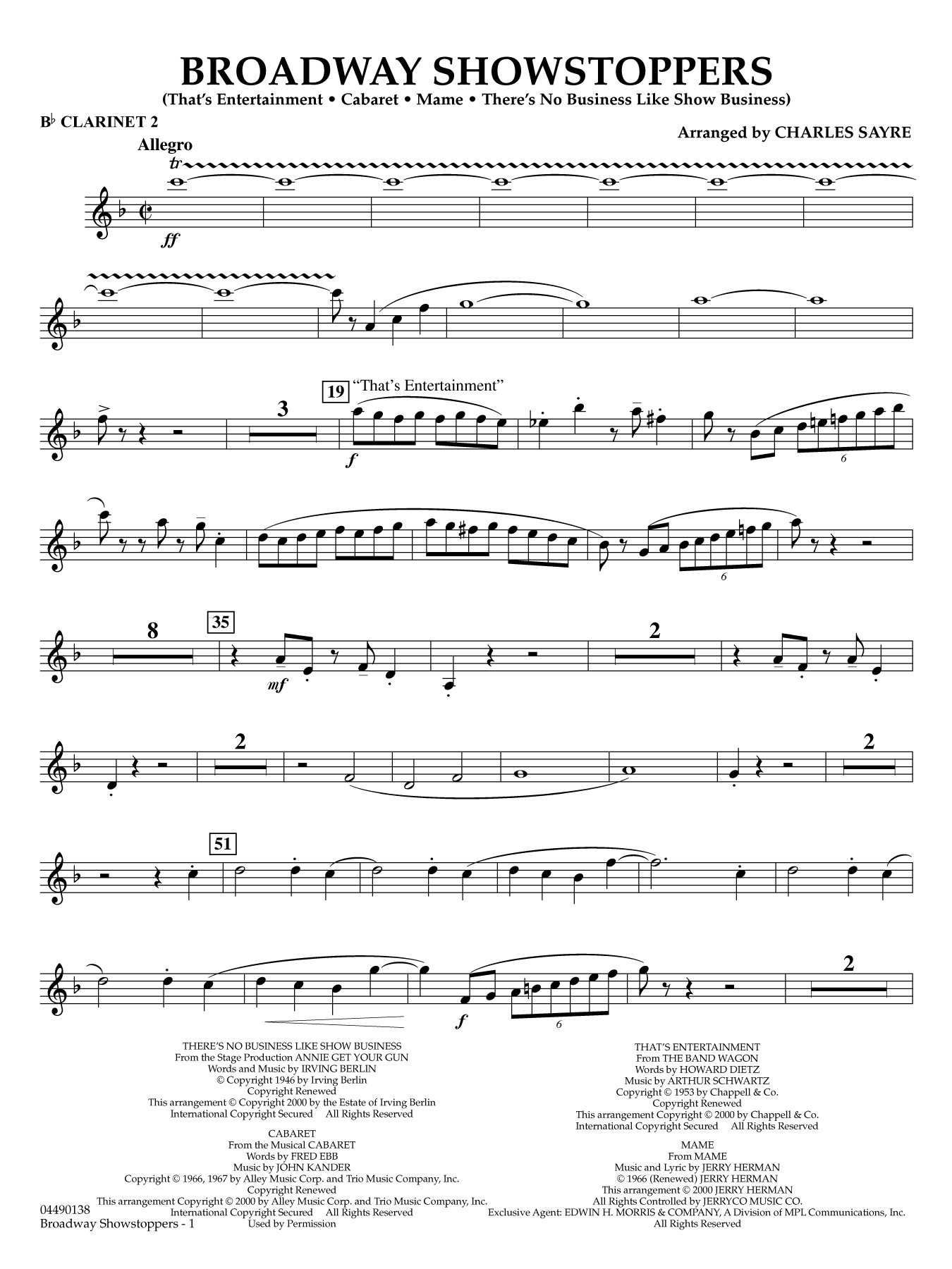 Broadway Showstoppers - Bb Clarinet 2
