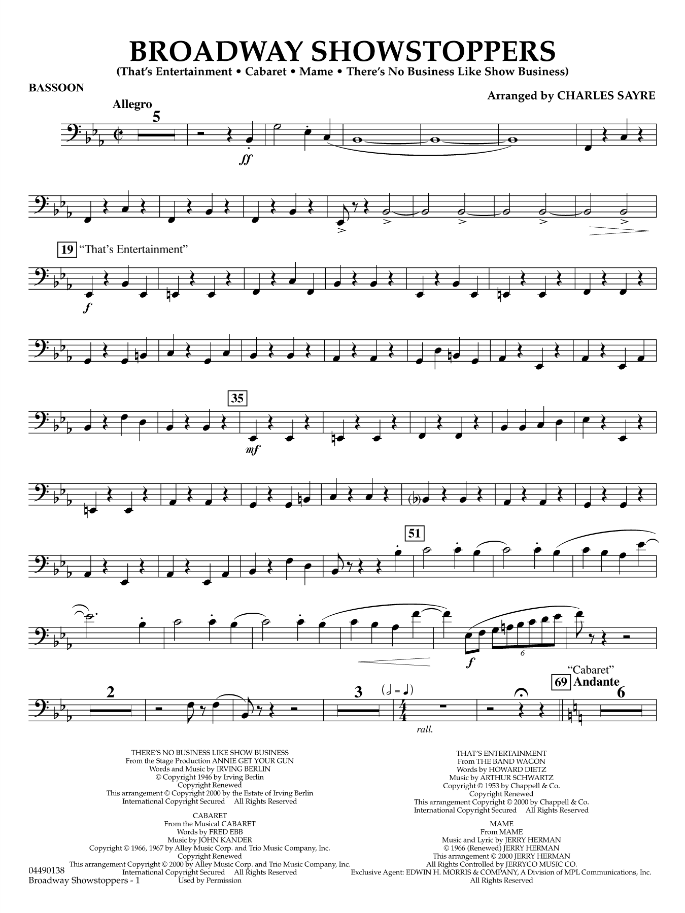Broadway Showstoppers - Bassoon