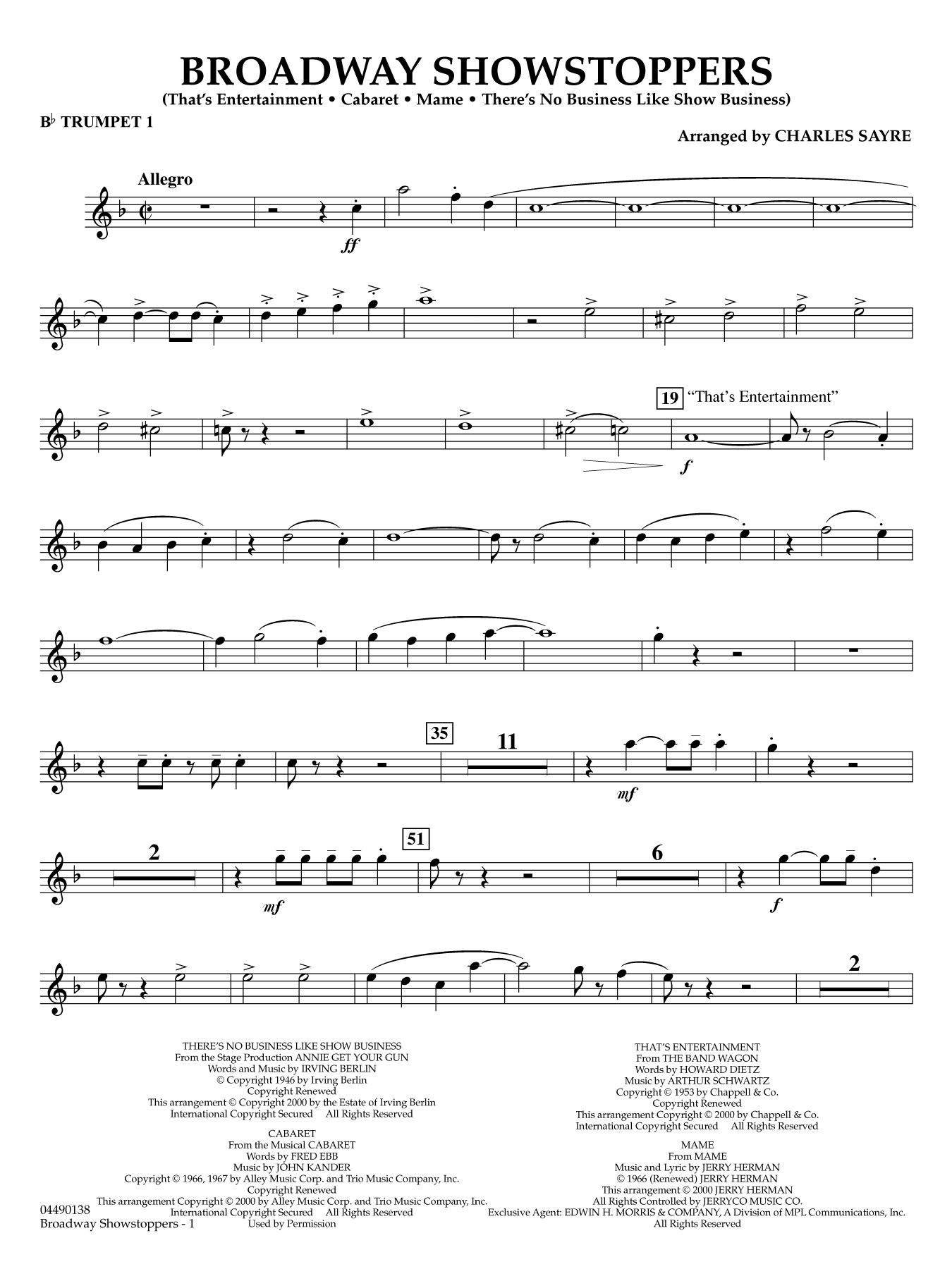 Broadway Showstoppers - Bb Trumpet 1