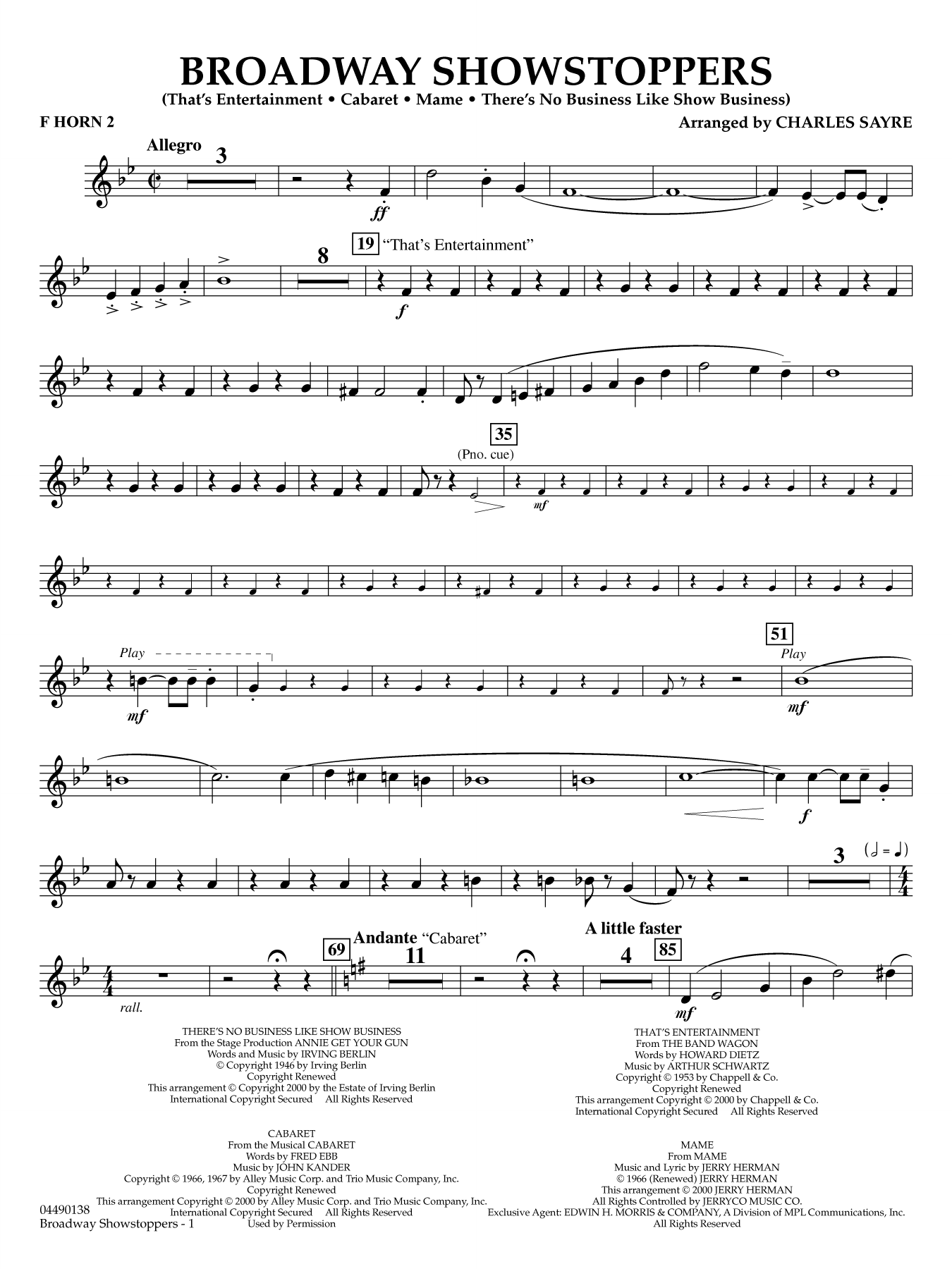 Broadway Showstoppers - F Horn 2