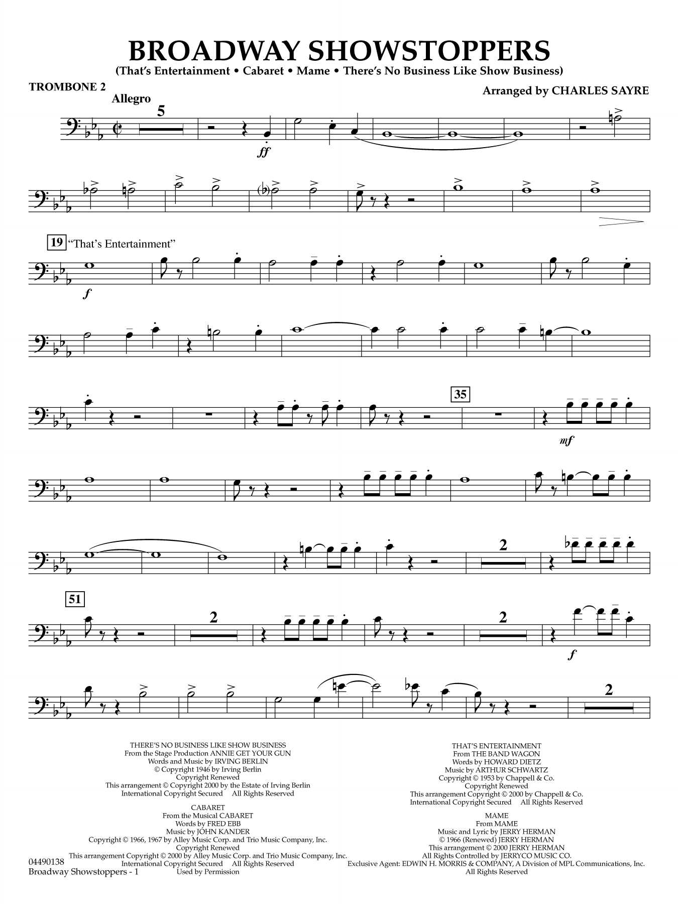 Broadway Showstoppers - Trombone 2