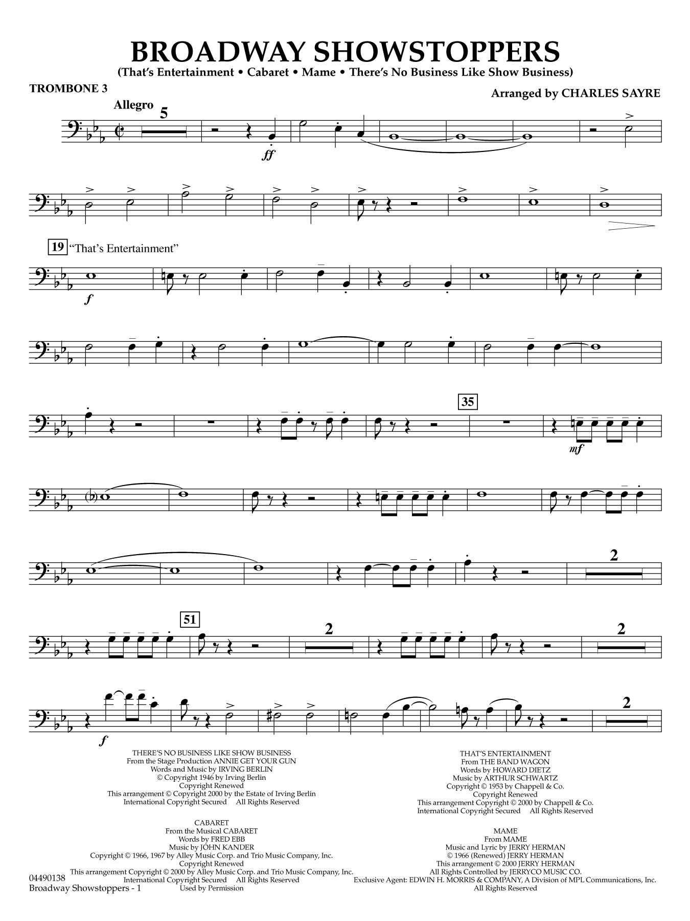 Broadway Showstoppers - Trombone 3