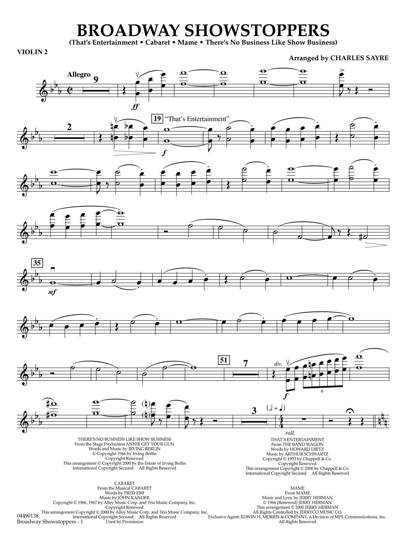Broadway Showstoppers - Violin 2