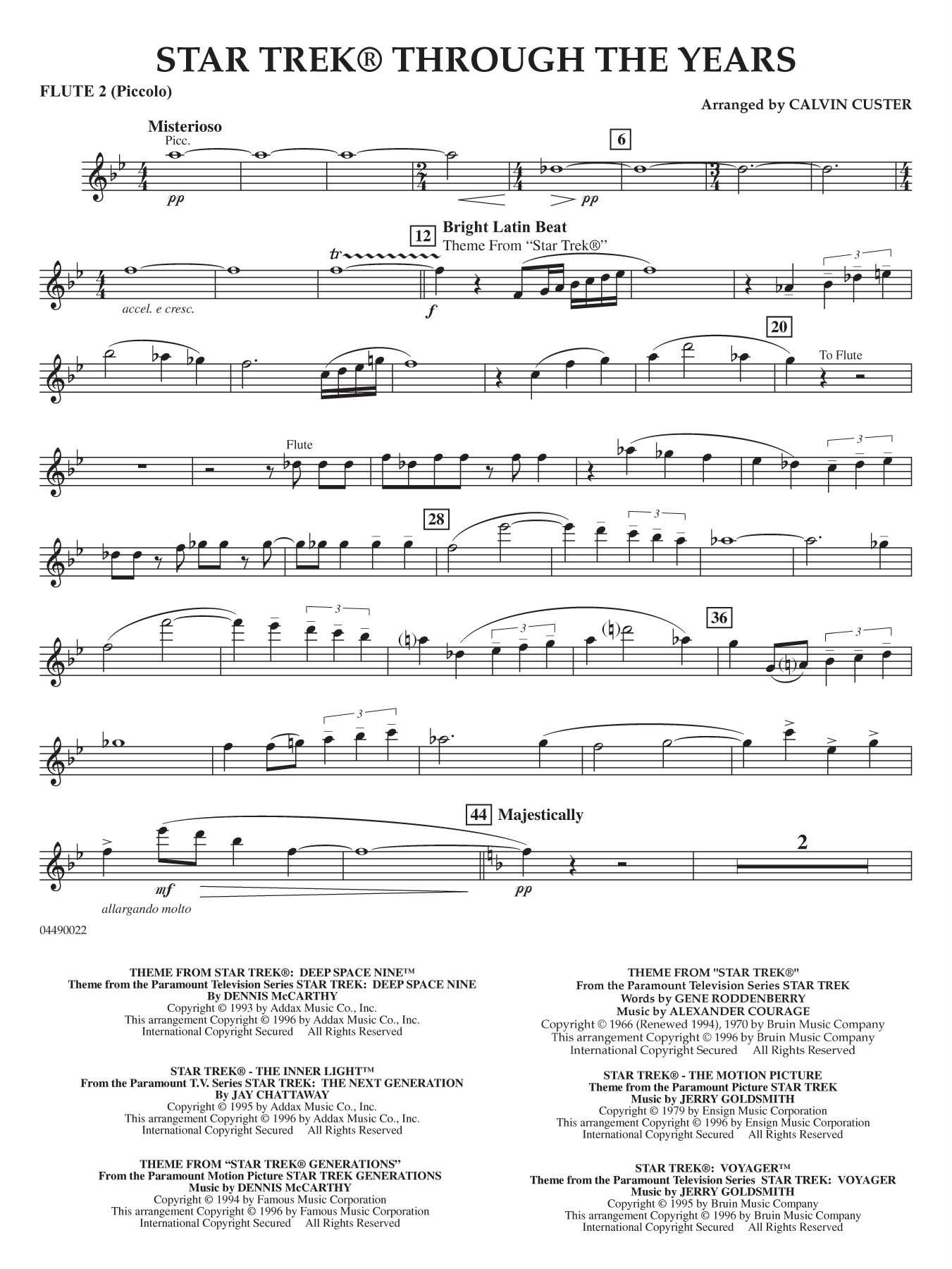 Star Trek Through the Years - Flute 2 (Piccolo)