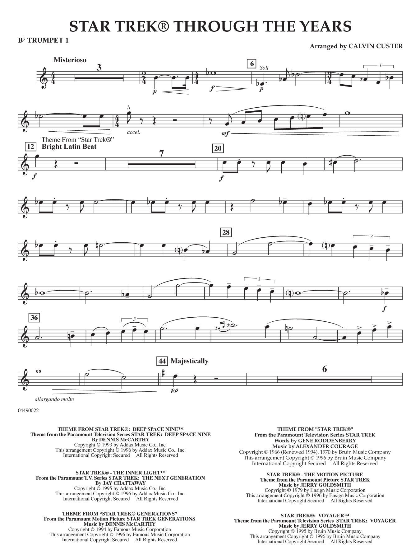 Star Trek Through the Years - Bb Trumpet 1