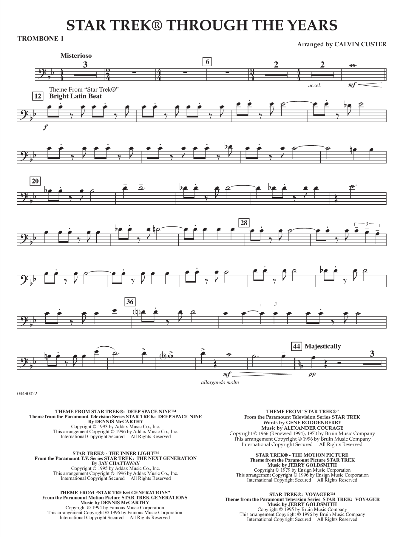 Star Trek Through the Years - Trombone 1