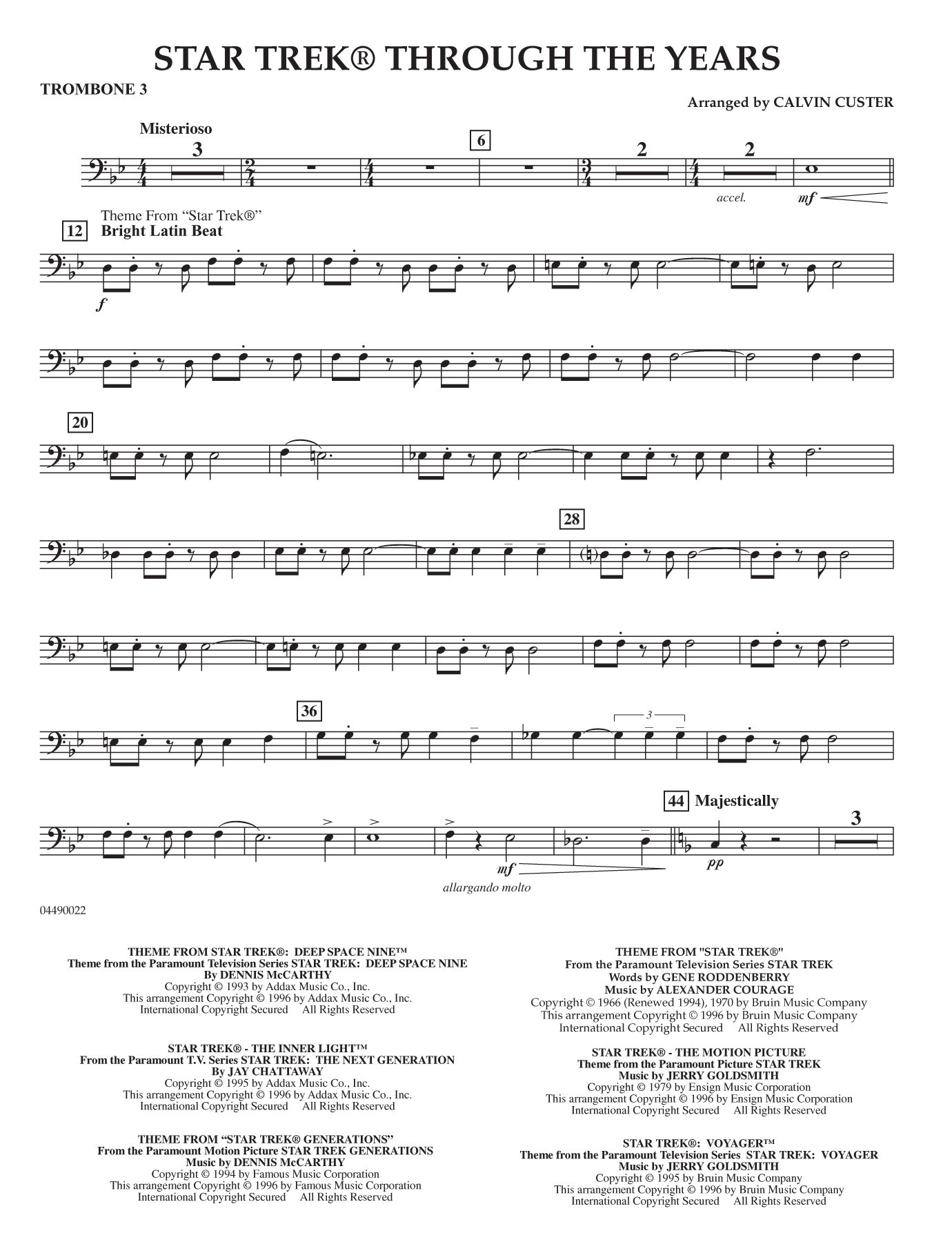 Star Trek Through the Years - Trombone 3