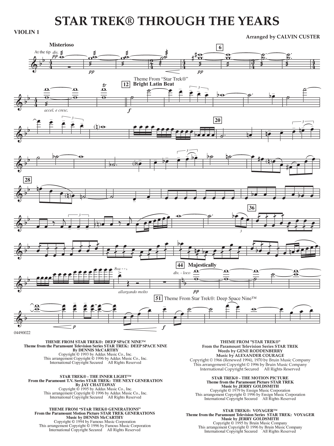 Star Trek Through the Years - Violin 1